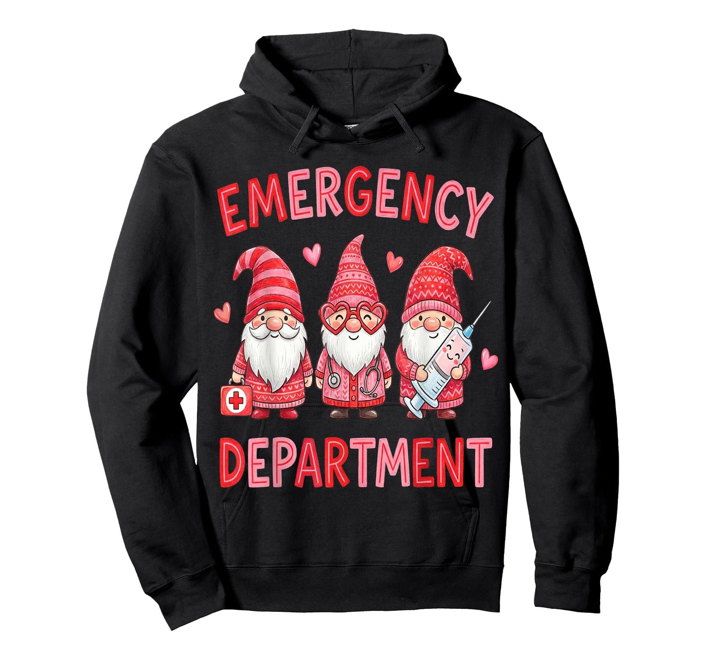 Gnome Emergency Department Valentine ER Valentines Nurse T-Shirt