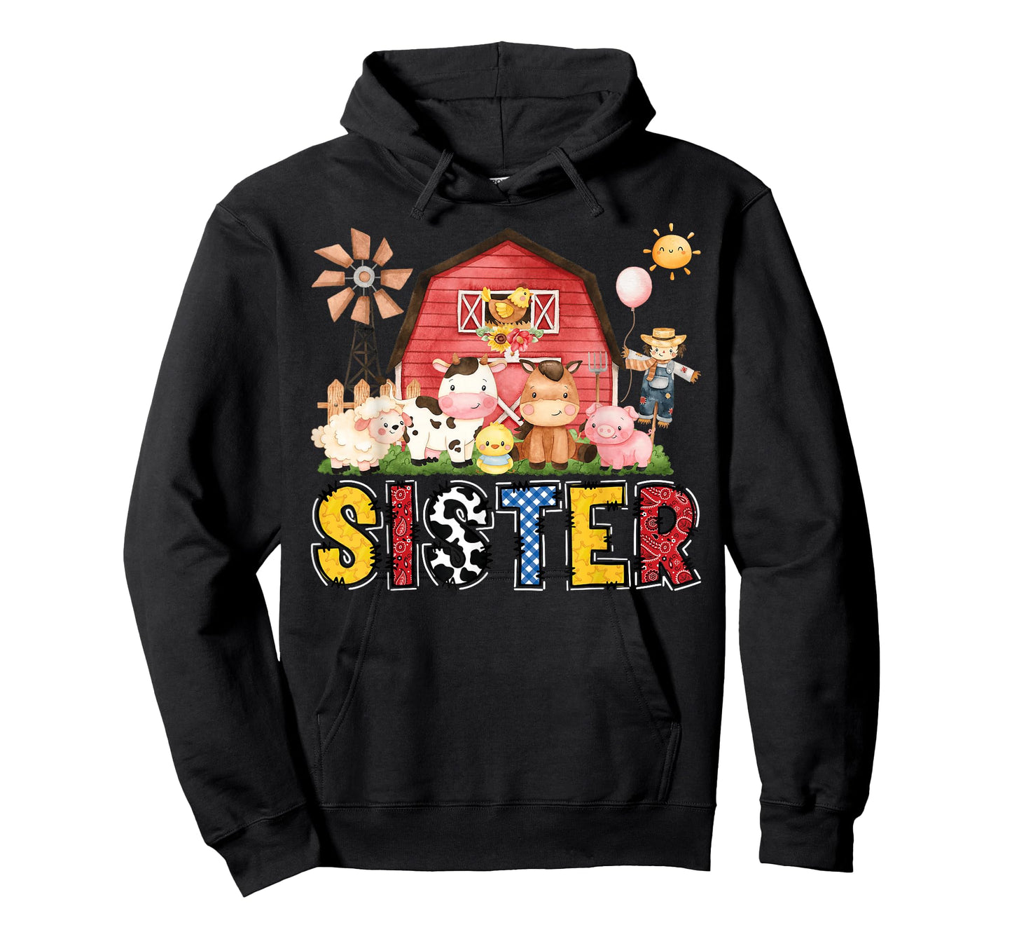 Sister Farm Cow Birthday Boy Matching Family Party T-Shirt
