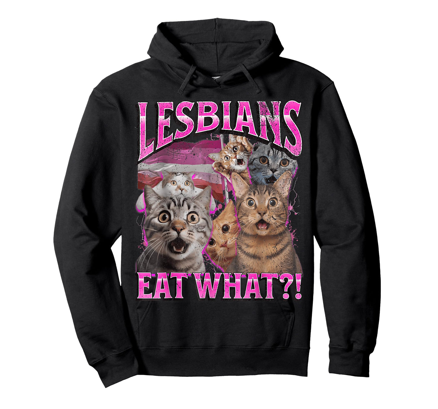 Lesbians Eat What?! Funny Cat Gay Pride LGBTQ Pun T-Shirt