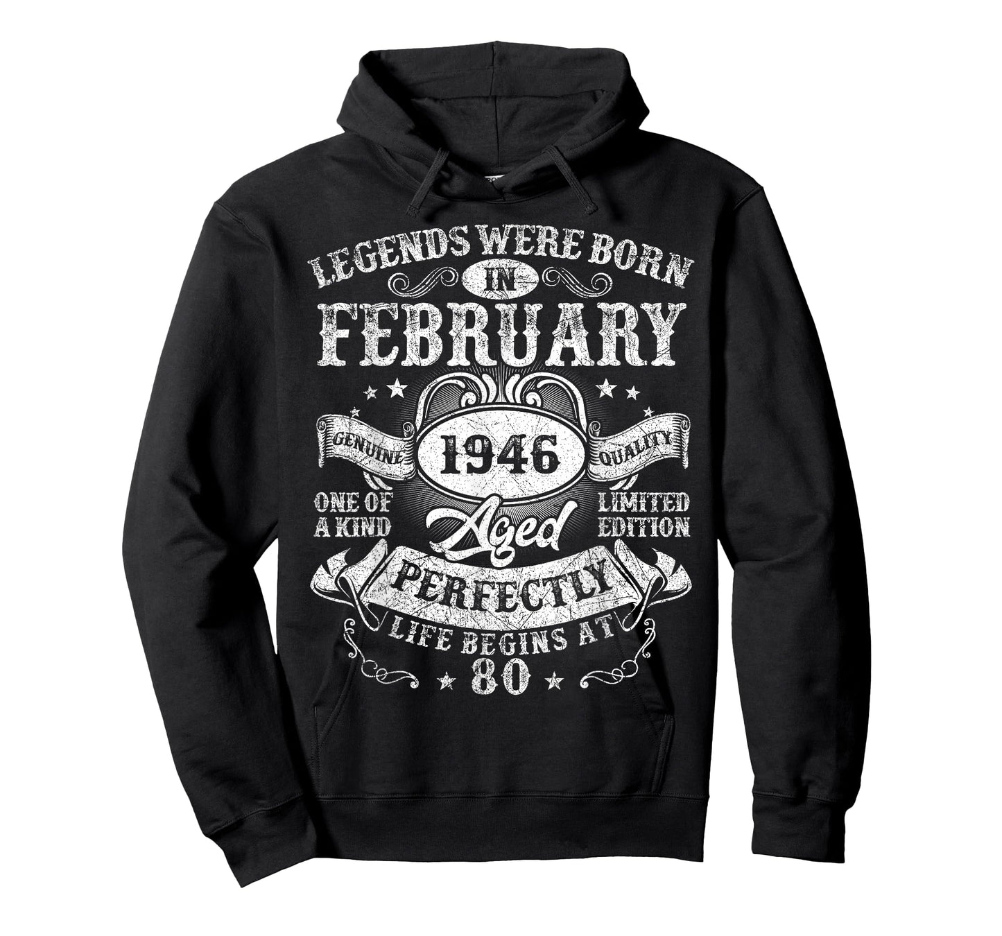 80 Years Old Legend February 1946 Vintage 80th Birthday Men T-Shirt