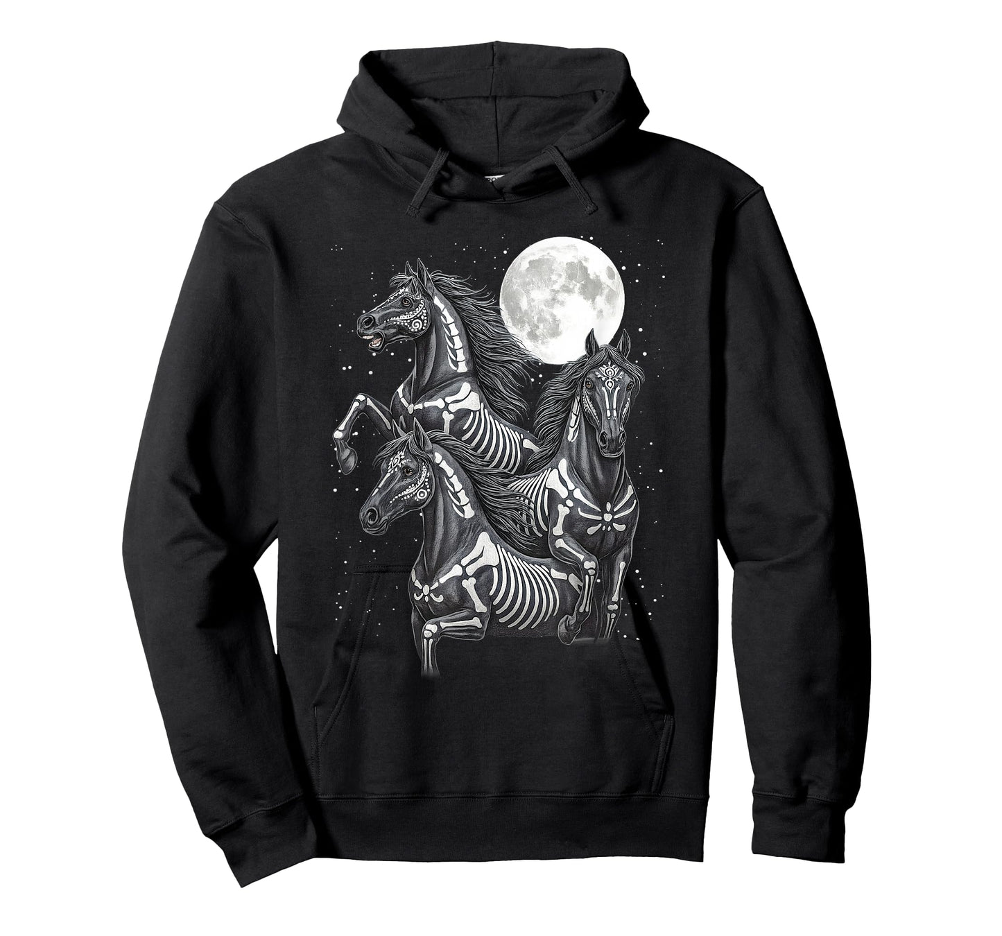 Three Horse Moon - Día de Los Muertos Skeleton Horse T-Shirt
