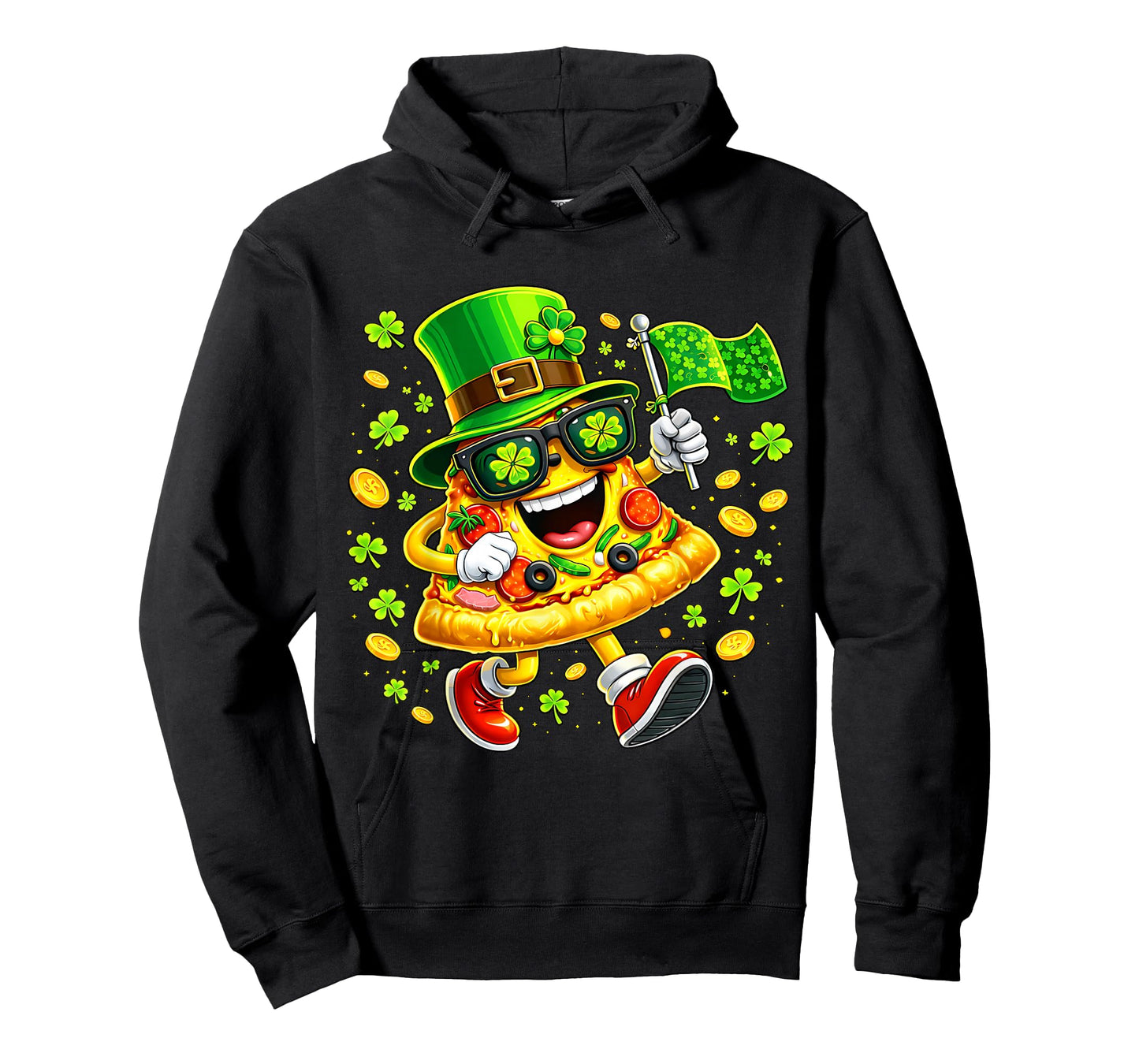 St Patrick’s Day Lucky Pizza Shamrock Leprechaun Hat Irish T-Shirt