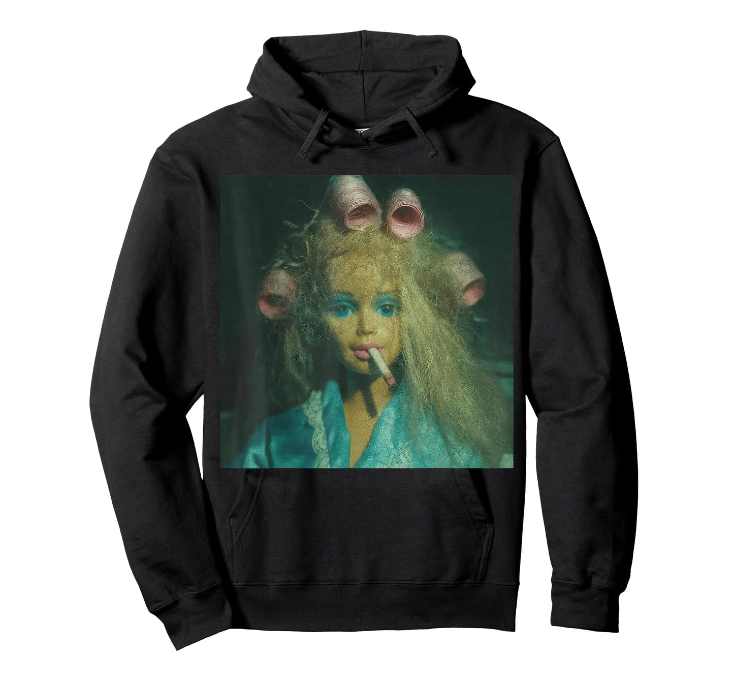 Funny Disgusted Doll face Smoking Cigarette Meme T-Shirt