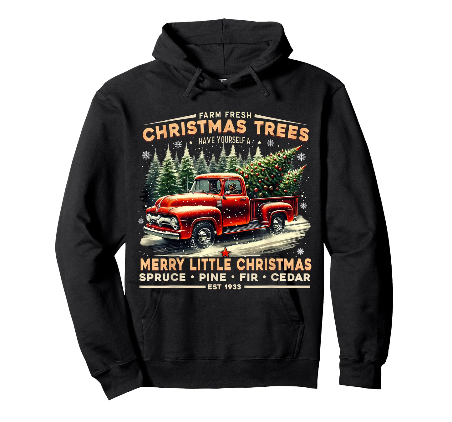 Farm Fresh Christmas Trees Vintage Truck Design T-Shirt