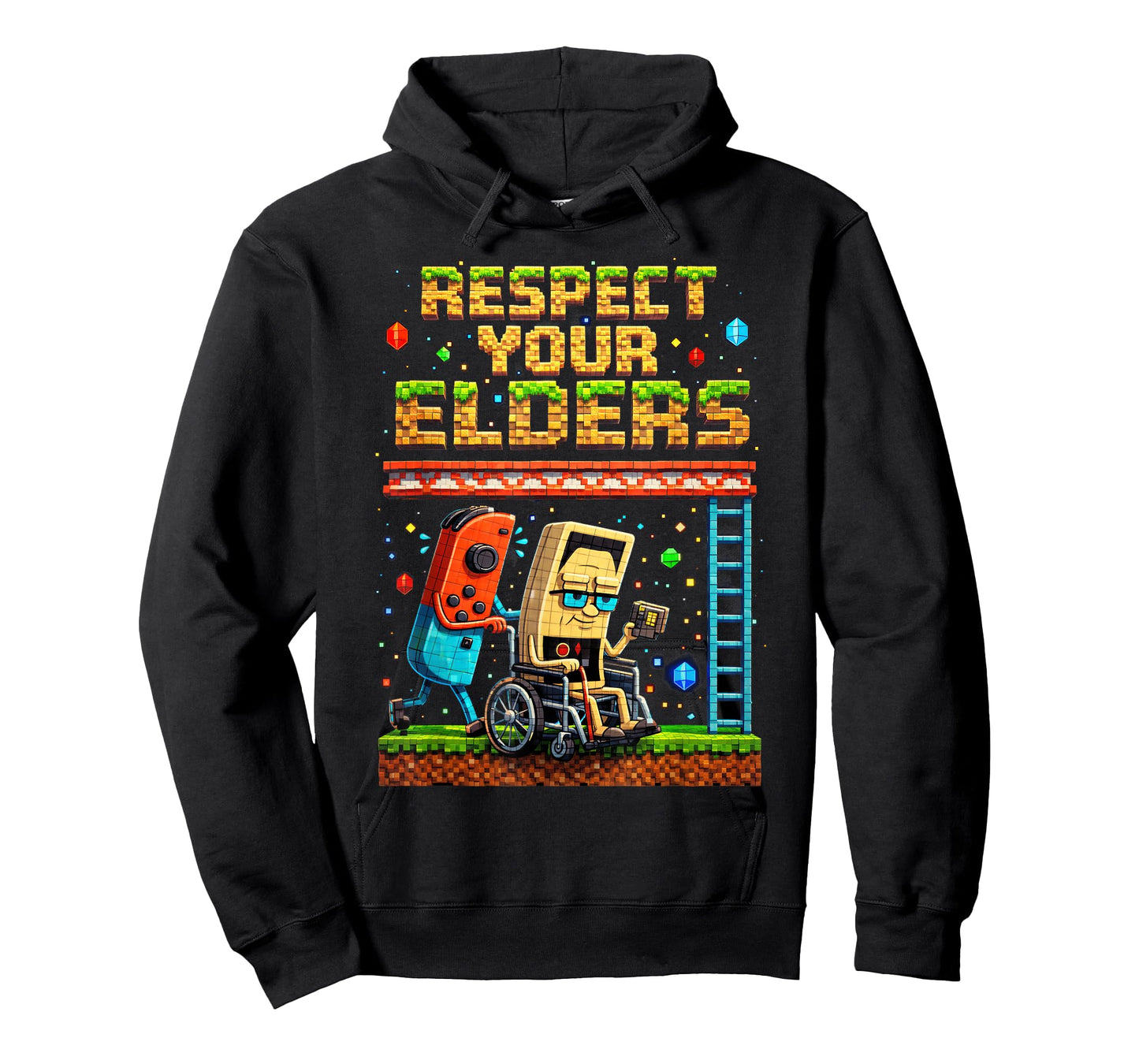 Respect Your Elders Retro Gaming Pixel Gamer Controller T-Shirt