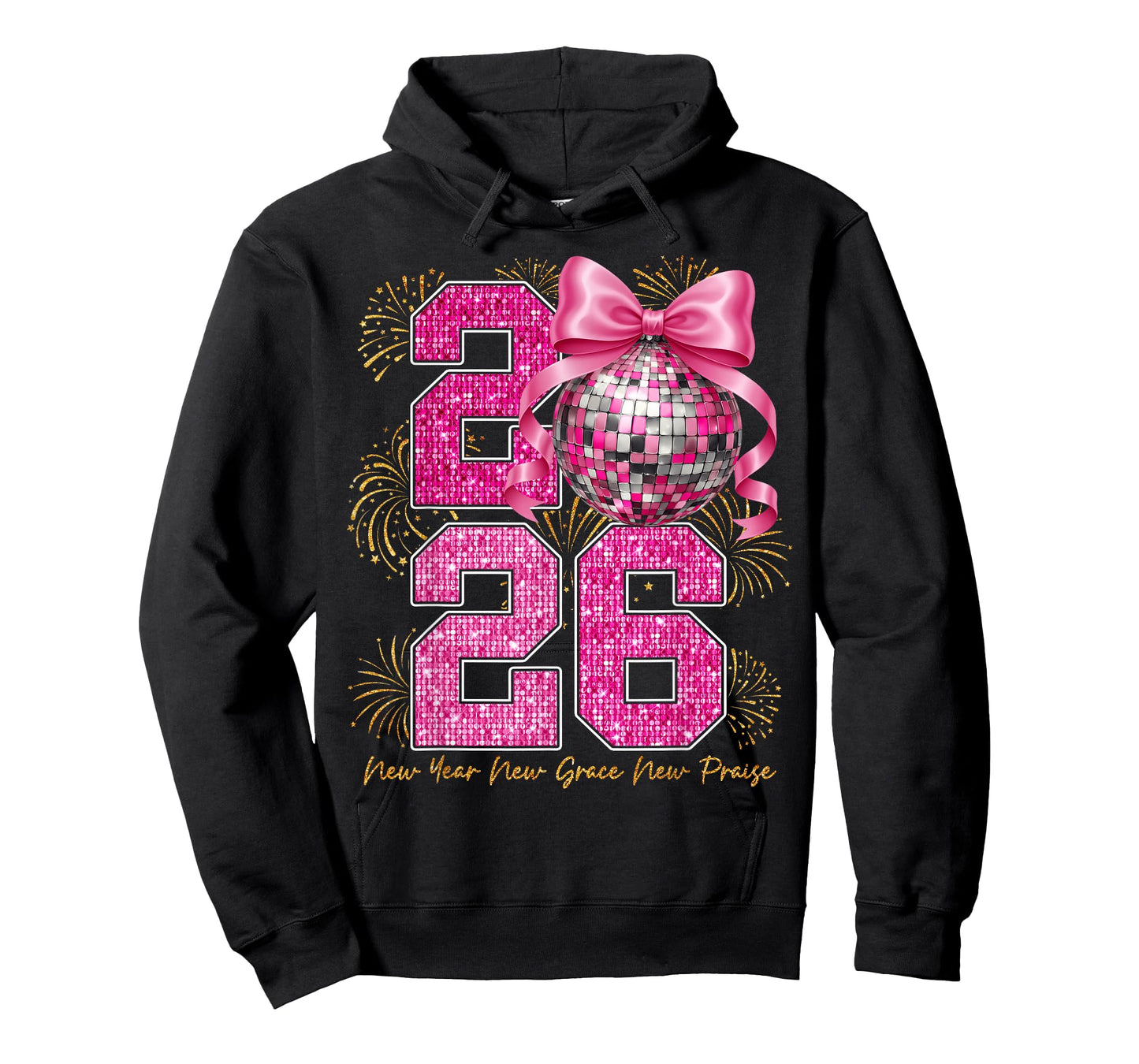 New Grace New Praise Coquette Bow Disco Ball New Year 2026 T-Shirt