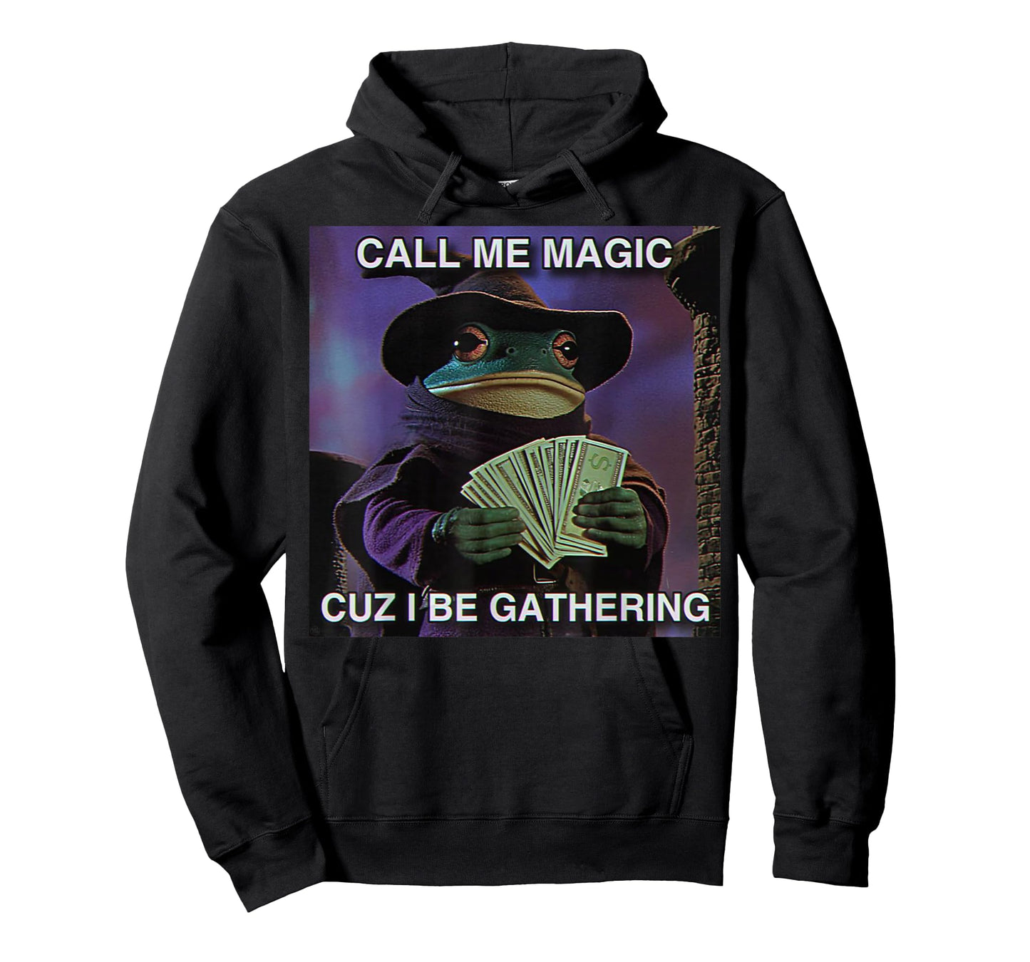 Call Me Magic Cuz I Be Gathering Funny Wizard Frog Mage Meme T-Shirt