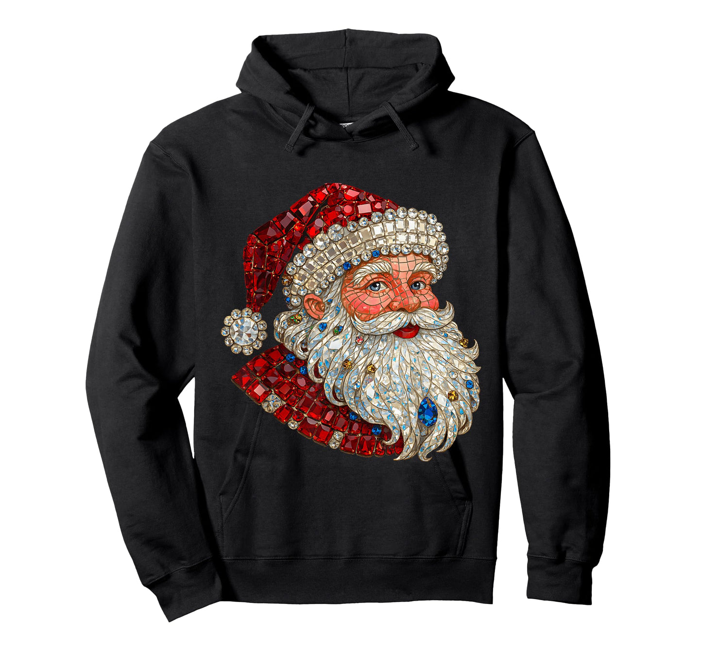 Jeweled Glam Santa Sparkle Christmas T-Shirt