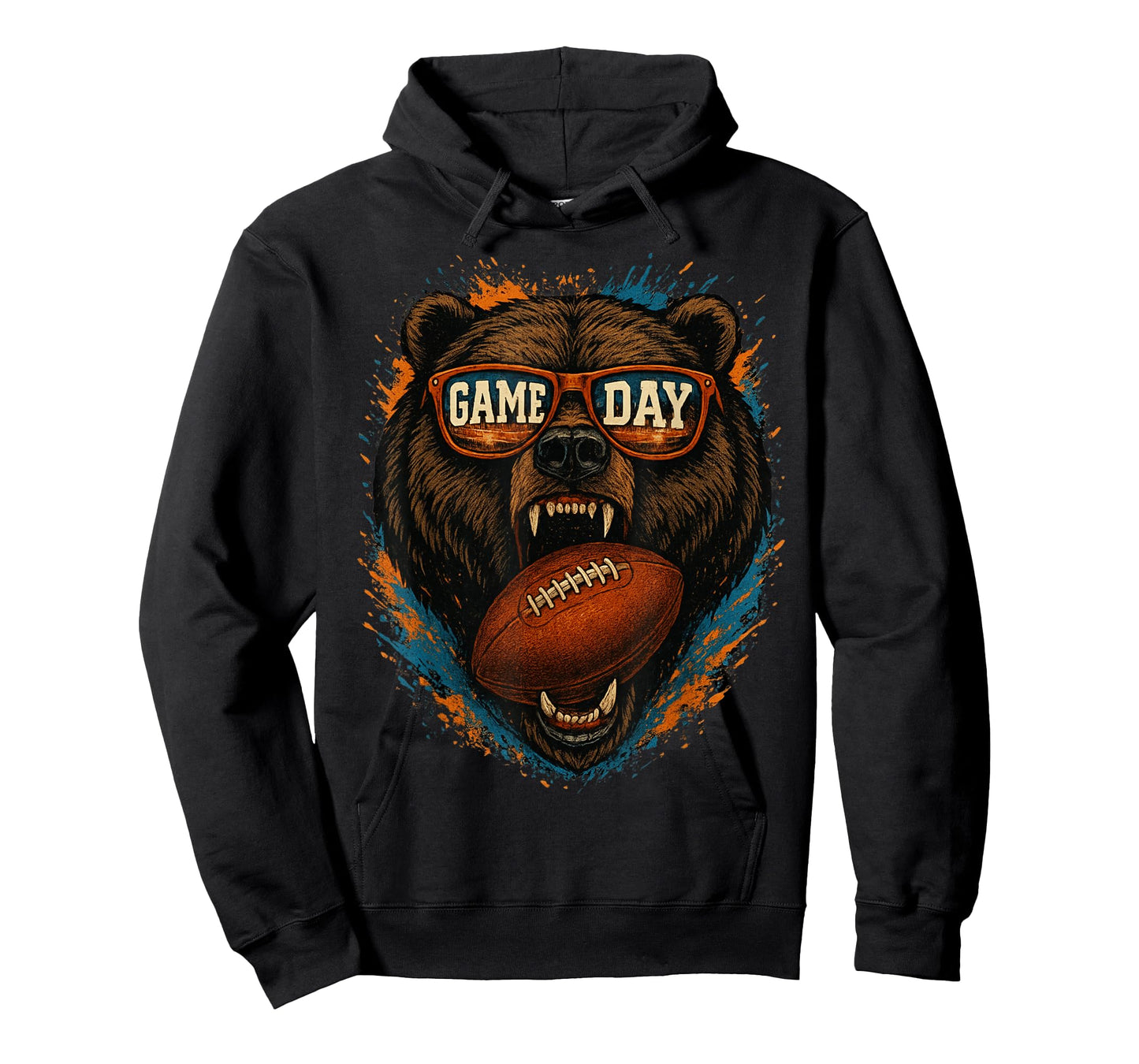 Funny Football Bear Game Day Shirt Retro Vintage Sport Gifts T-Shirt