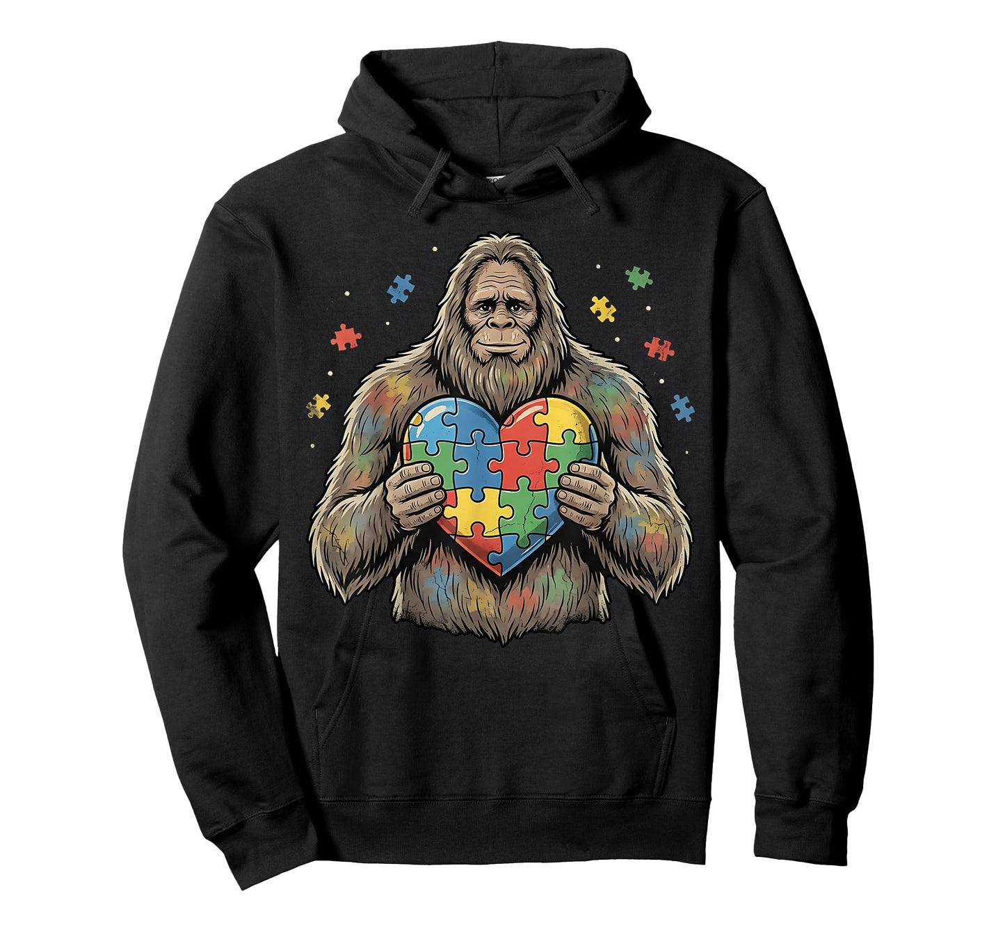 Autism Awareness Puzzle Heart Autistic Bigfoot Boys Girls T-Shirt