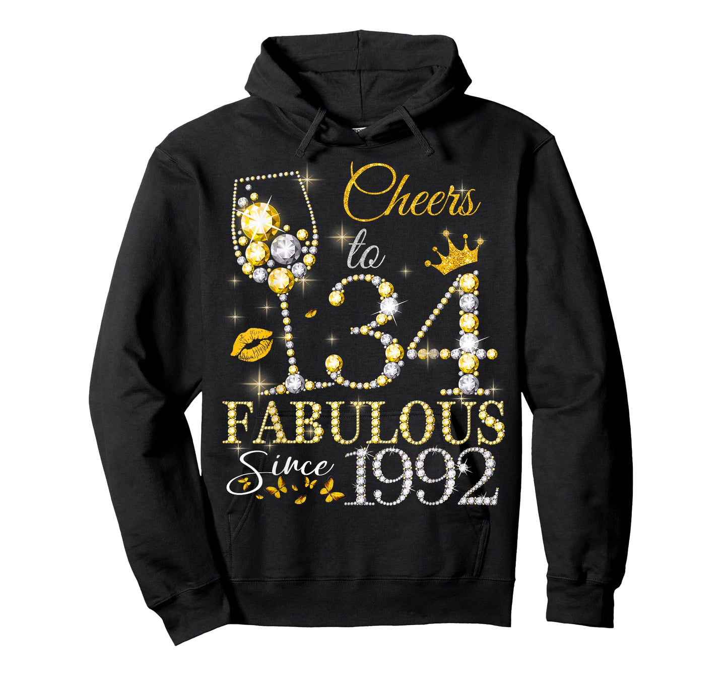 Cheers to 34 Fabulous Since 1992 34th Birthday Women Girls T-Shirt