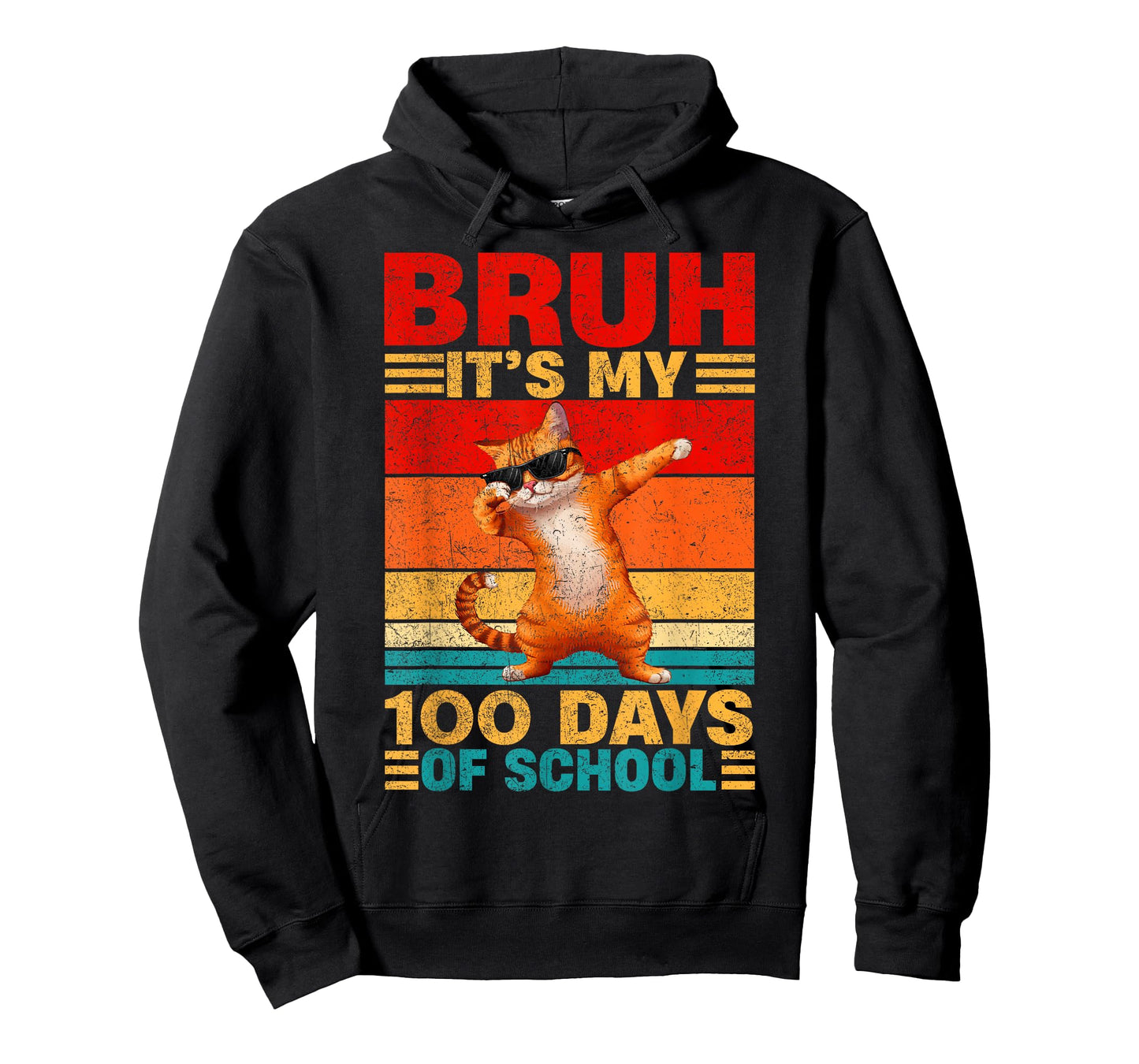 Bruh It's My 100 Days of School Funny Cat Dabbing T-Shirt