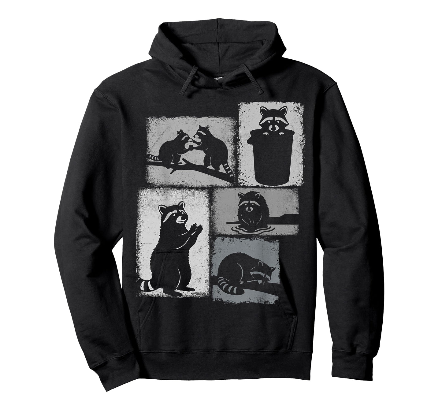 Raccoon Vintage Collage Trash Panda Lover T-Shirt