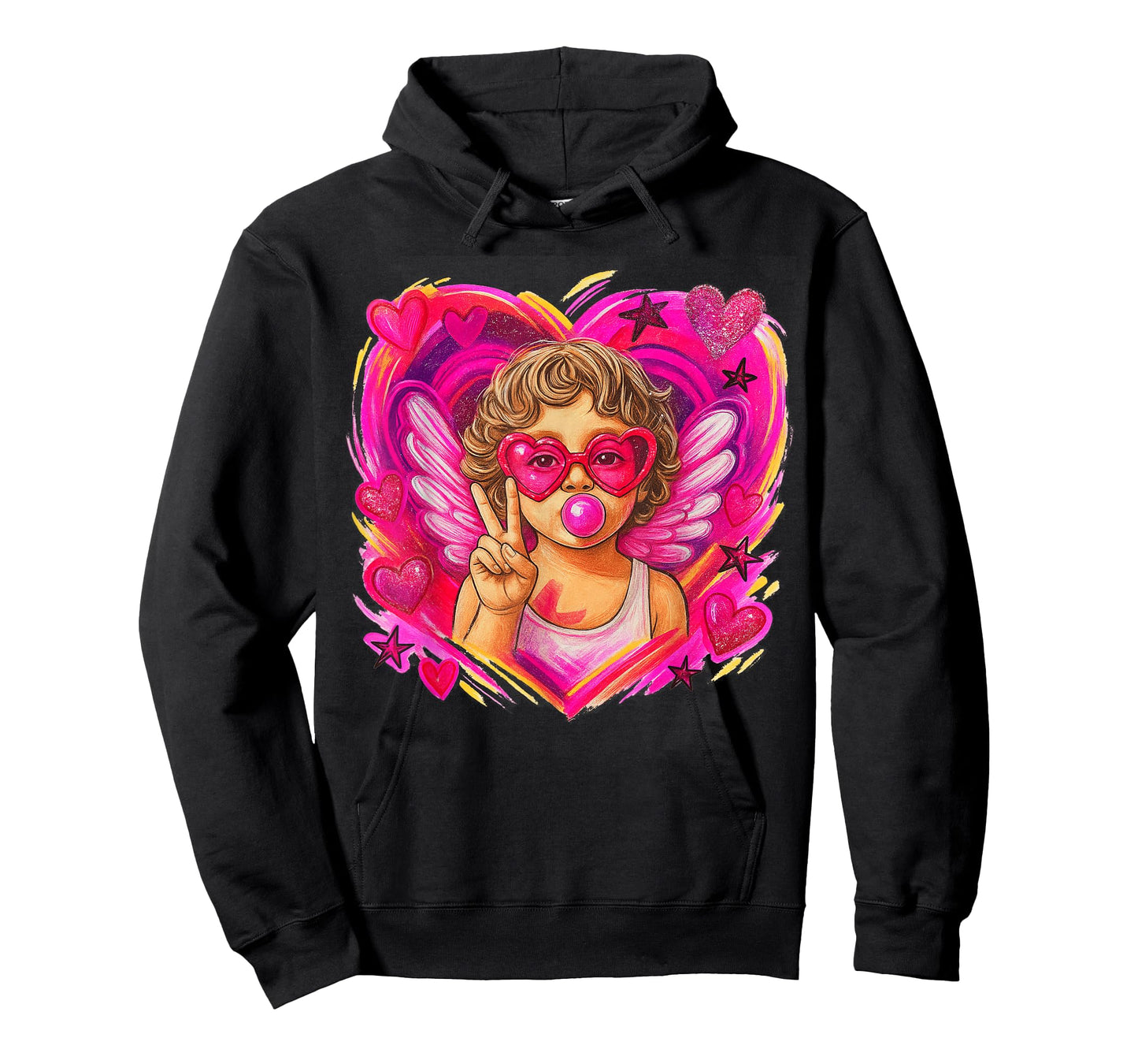 Cupid Heart Valentines Day XOXO Preppy Brushstroke T-Shirt