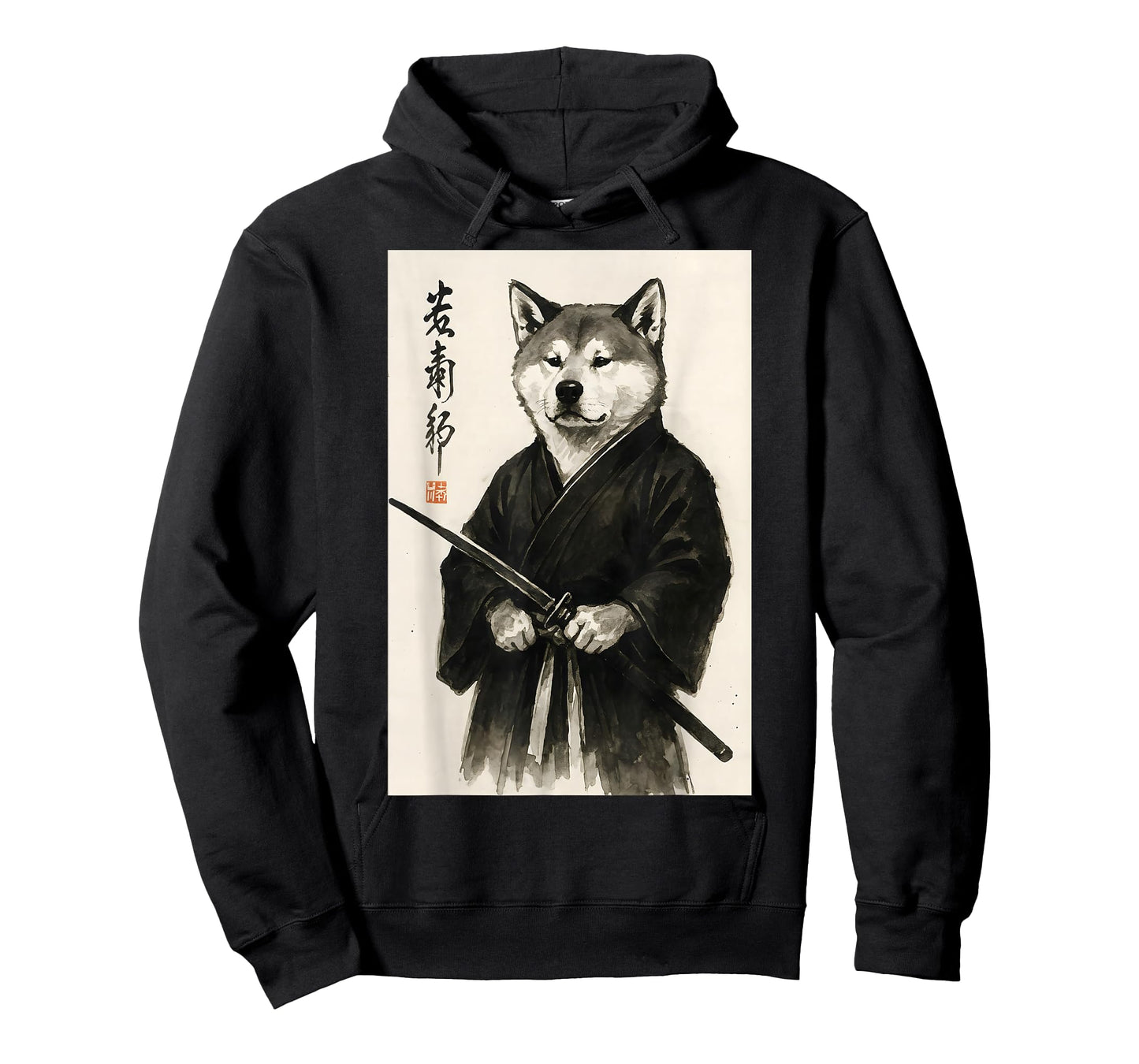 Traditional Sumi-e Aesthetic Warrior Japanese Akita Inu T-Shirt