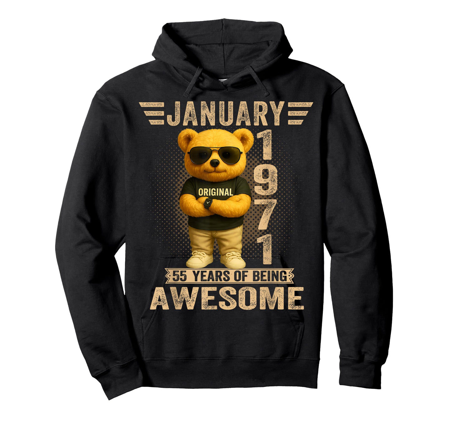 55 Year Old January 1971 Teddy Bear 55th Birthday Men Women T-Shirt