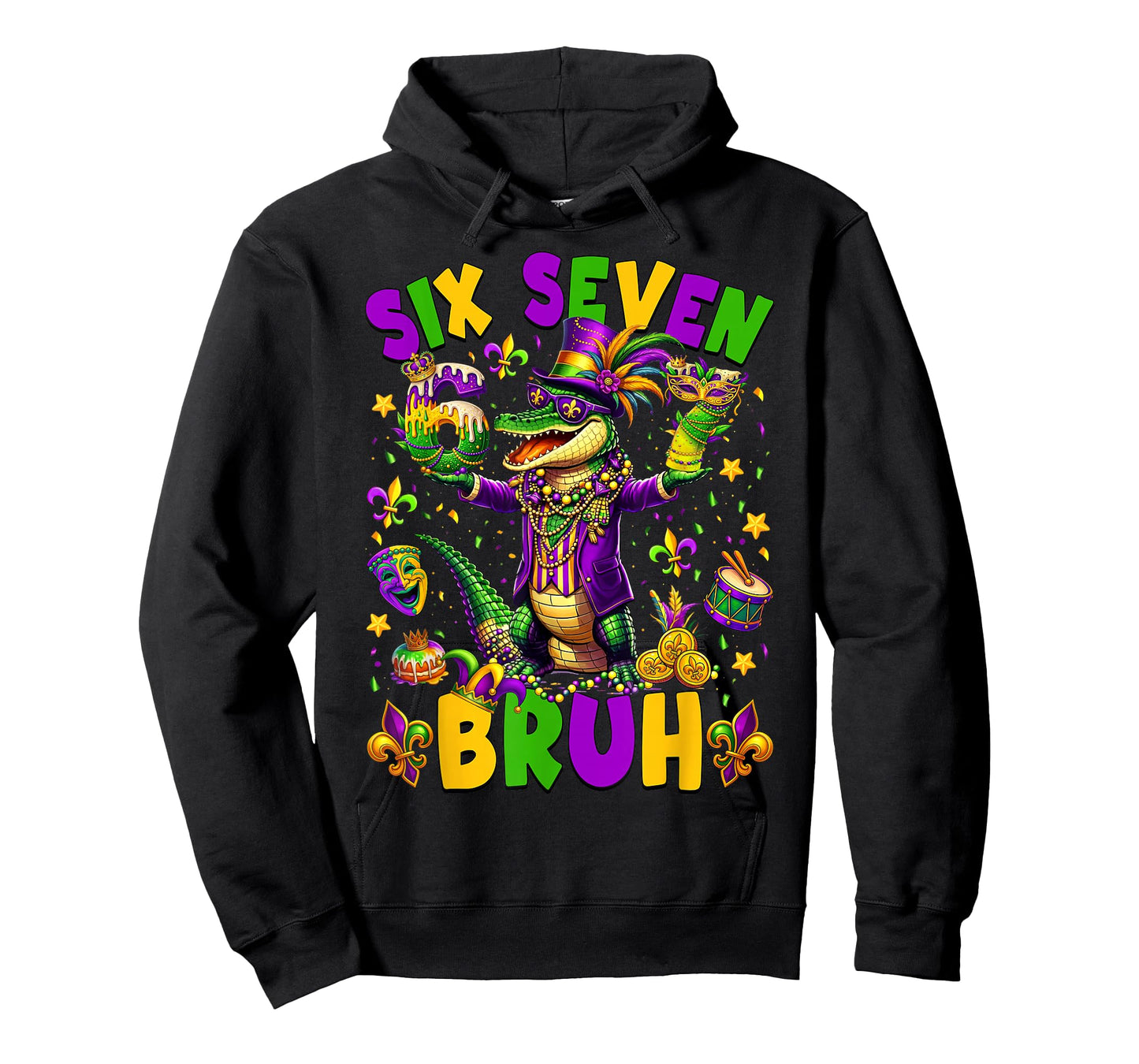 Mardi Gras Six Seven Bruh Mardigator Alligator 6 7 Meme Boy T-Shirt