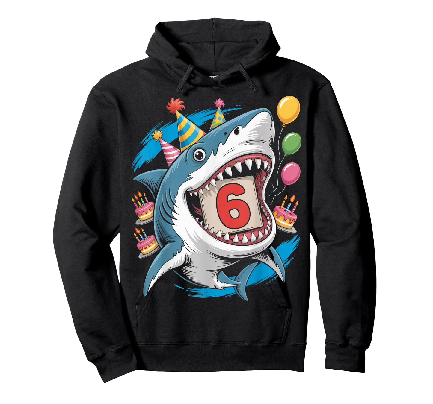 6th Shark Birthday Party 6 Years Ocean Cute Shark T-Shirt