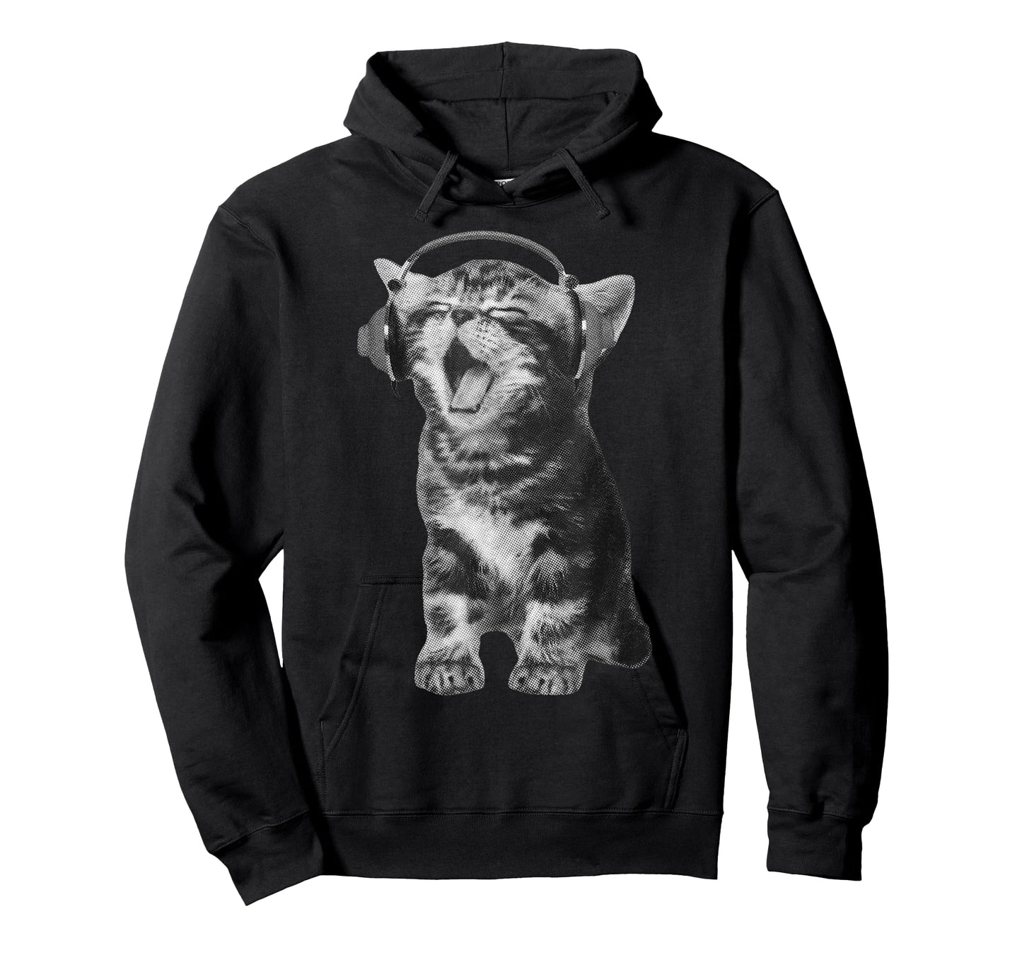 Cute Headphones Cat Meme Funny Y2K Grunge Silly Graphic Gift T-Shirt