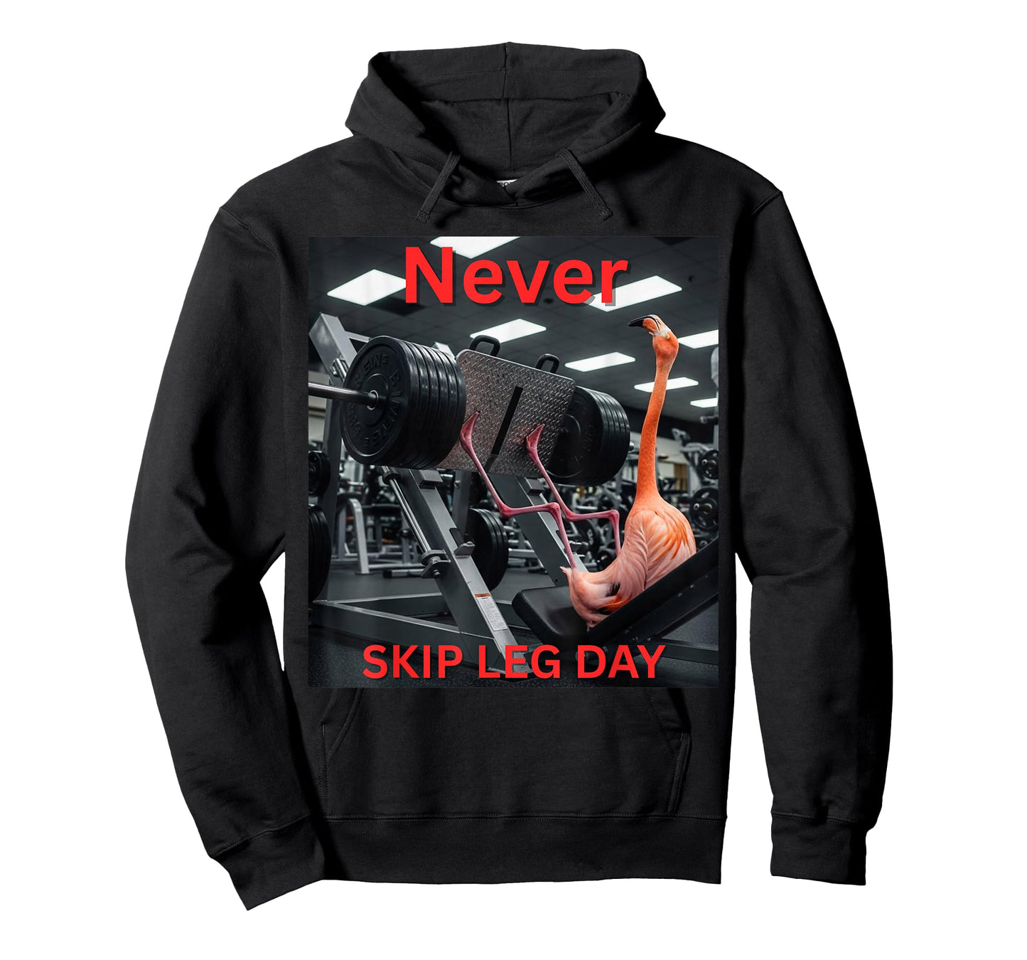Funny Flamingo Never Skip Leg Day Motivational Workout T-Shirt