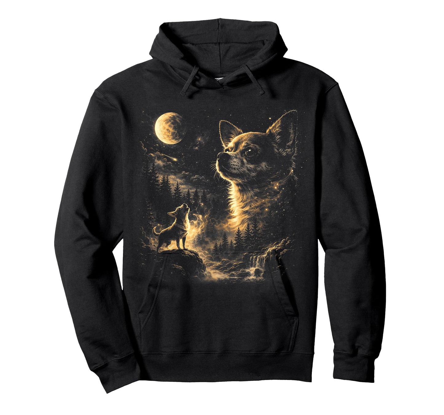 Chihuahua Howling to The Moon Vintage 90s Retro Animal T-Shirt