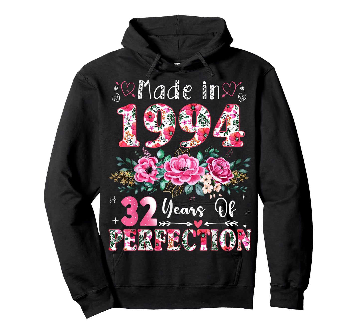 32 Year Old Made in 1994 Floral 32th Birthday Women T-Shirt