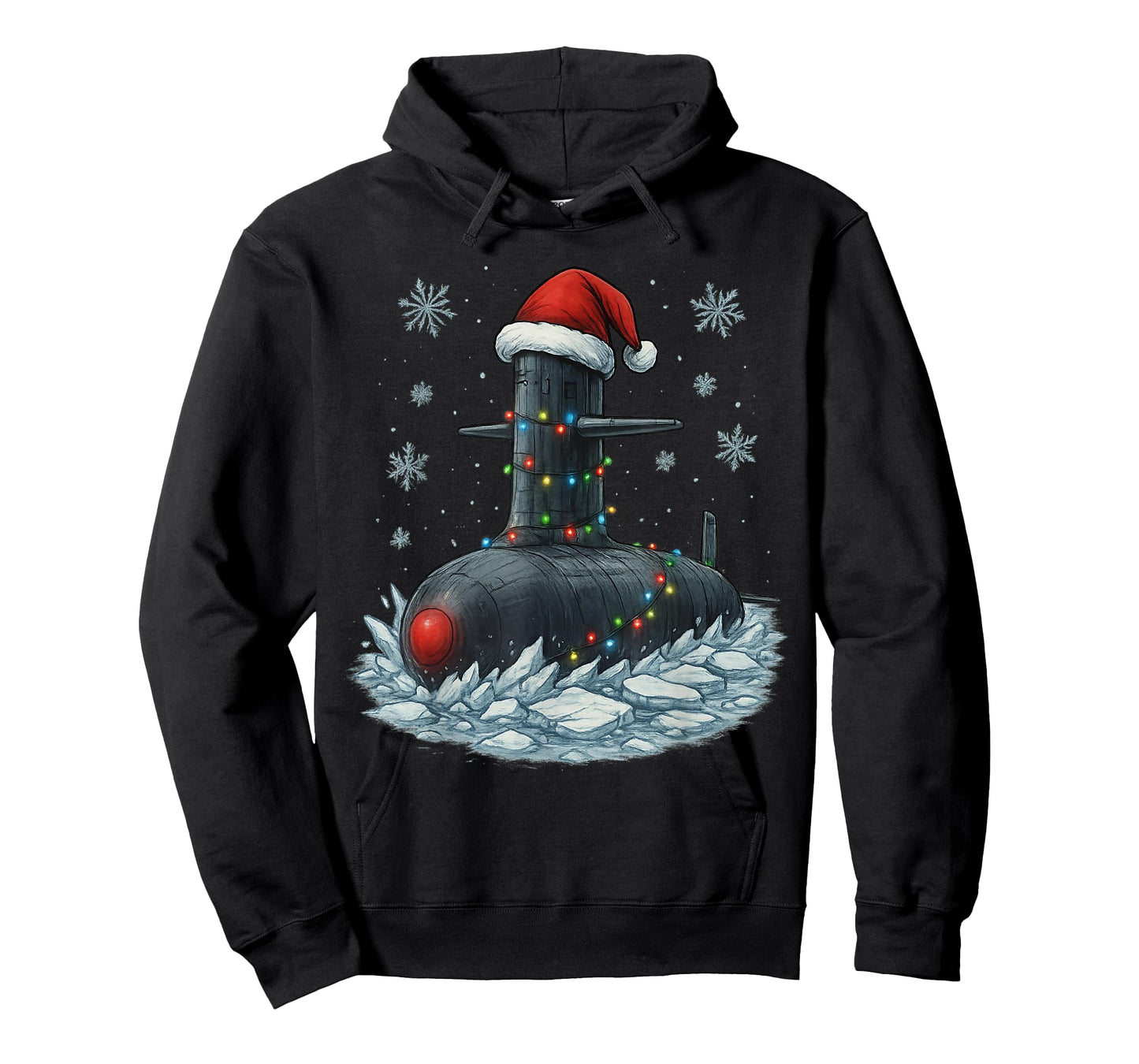 Christmas Lights Wrapped On Military Ohio Class Submarine T-Shirt