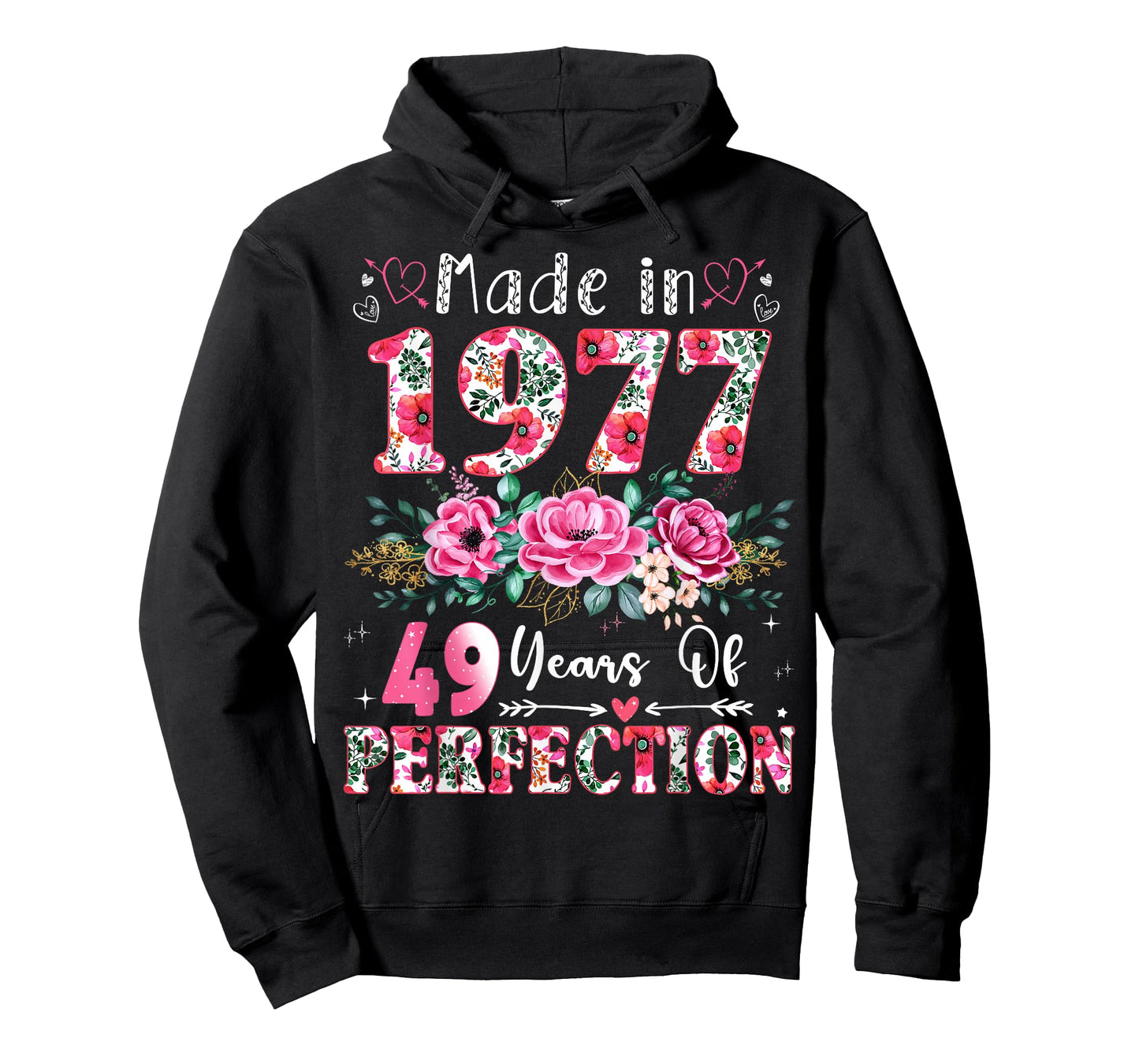 49 Year Old Made in 1977 Floral 49th Birthday Women T-Shirt