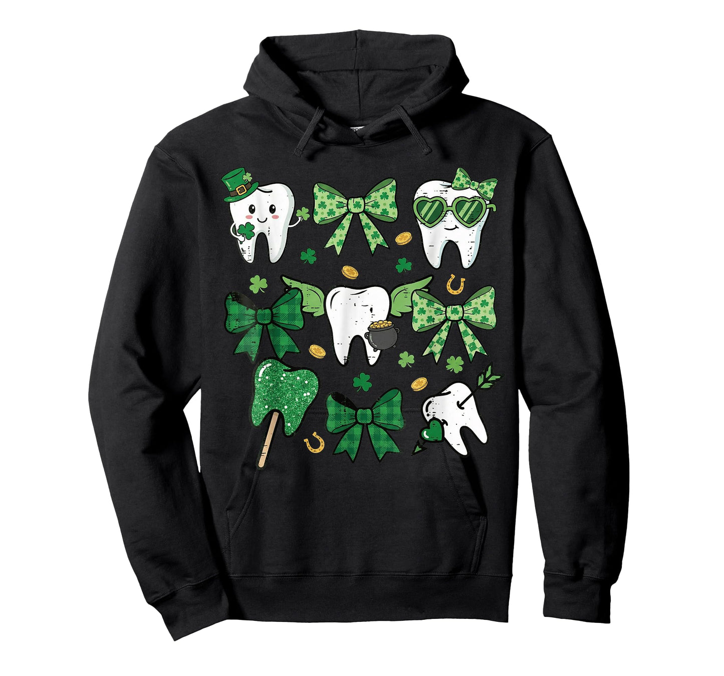 St Patrick Dentist Dental Assistant Teeth Irish Coquette Bow T-Shirt