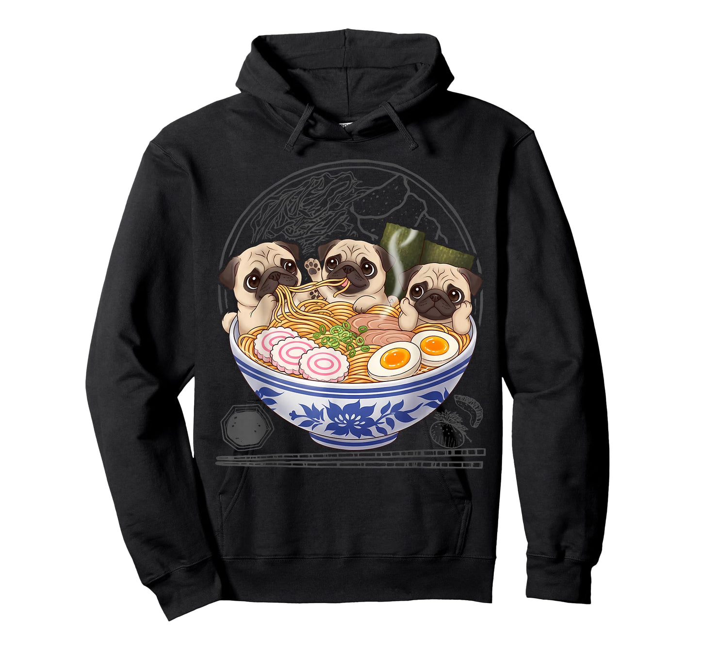 Cute Pug & Ramen Kawaii Anime Puppy Lover T-Shirt