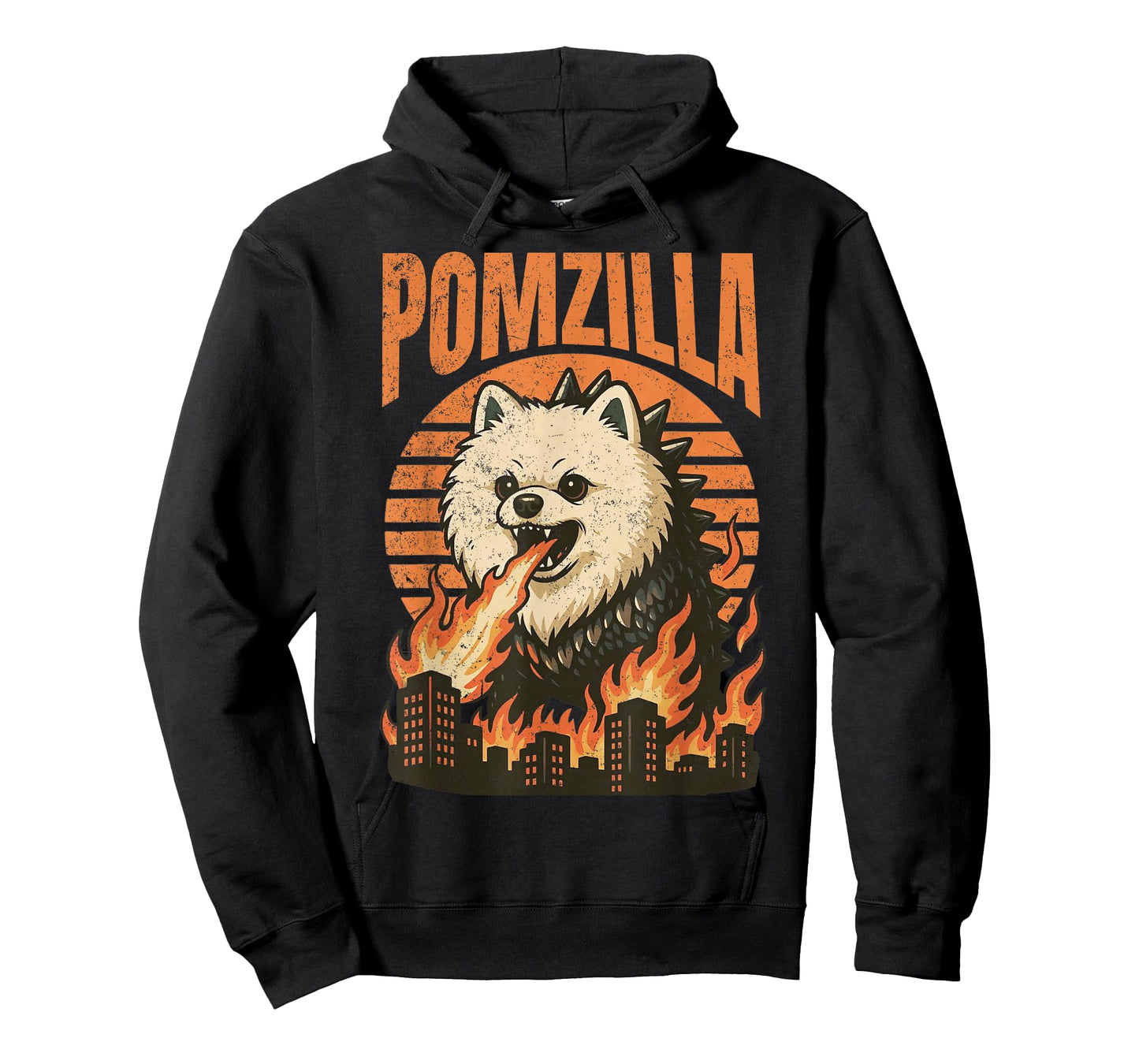 Pomzilla Pomeranian Vintage Monster Pom Dog Lover Funny T-Shirt