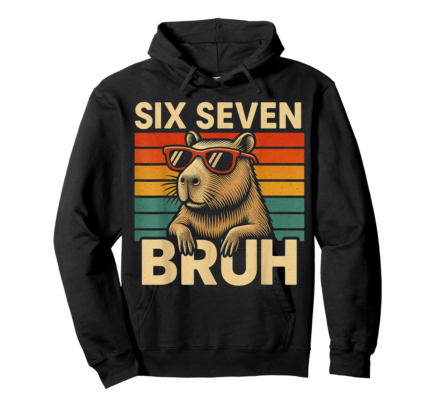 Six Seven Bruh Capybara Retro Vintage Funny 67 Meme Kids T-Shirt