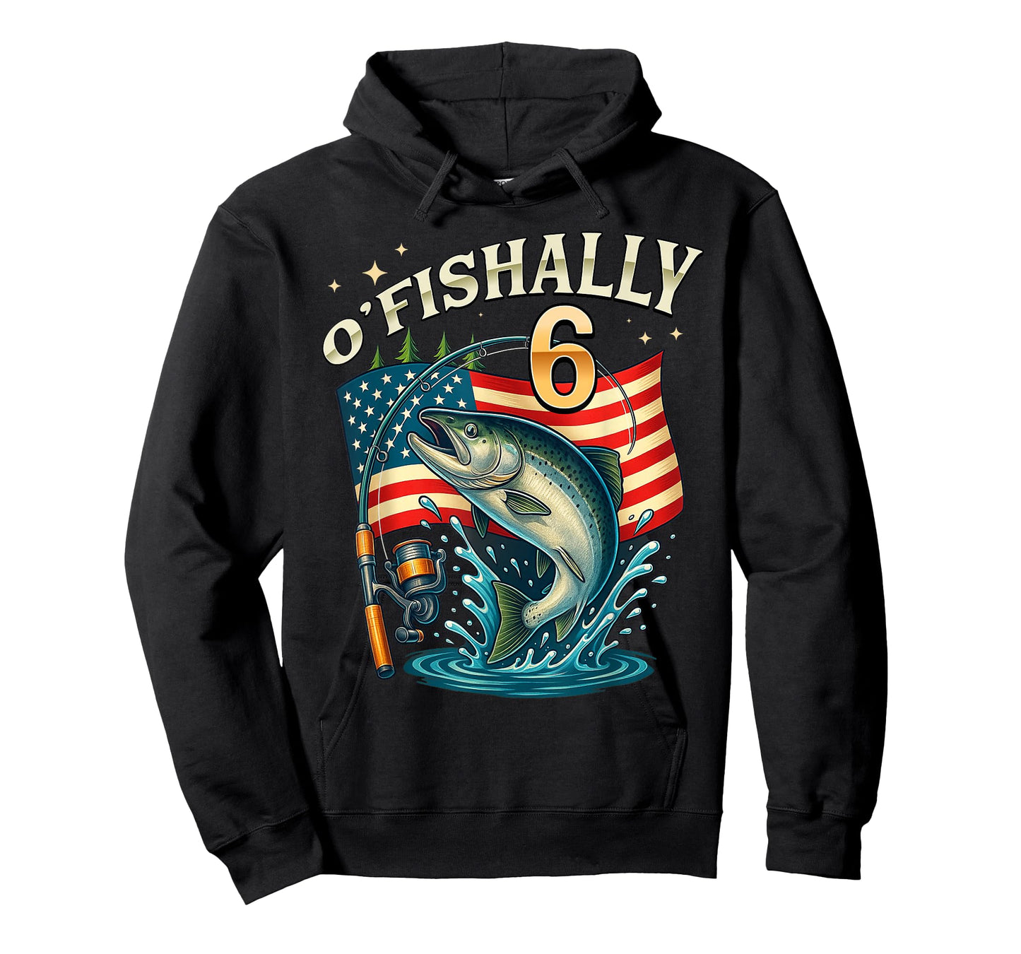 O'fishally 6 Years Old Fishing 6th Birthday Boys Kids T-Shirt
