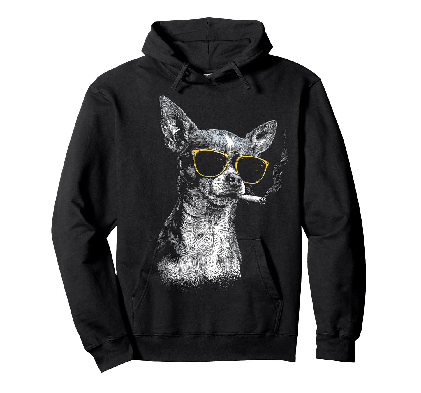 Chihuahua Smoking Cigarette Funny Dog T-Shirt