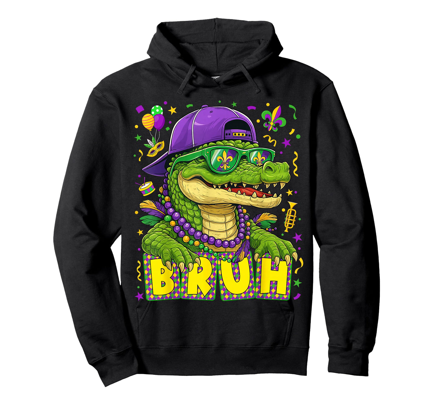 Alligator Bruh Mardi Gras Costume Carnival Teens Boys Kids T-Shirt