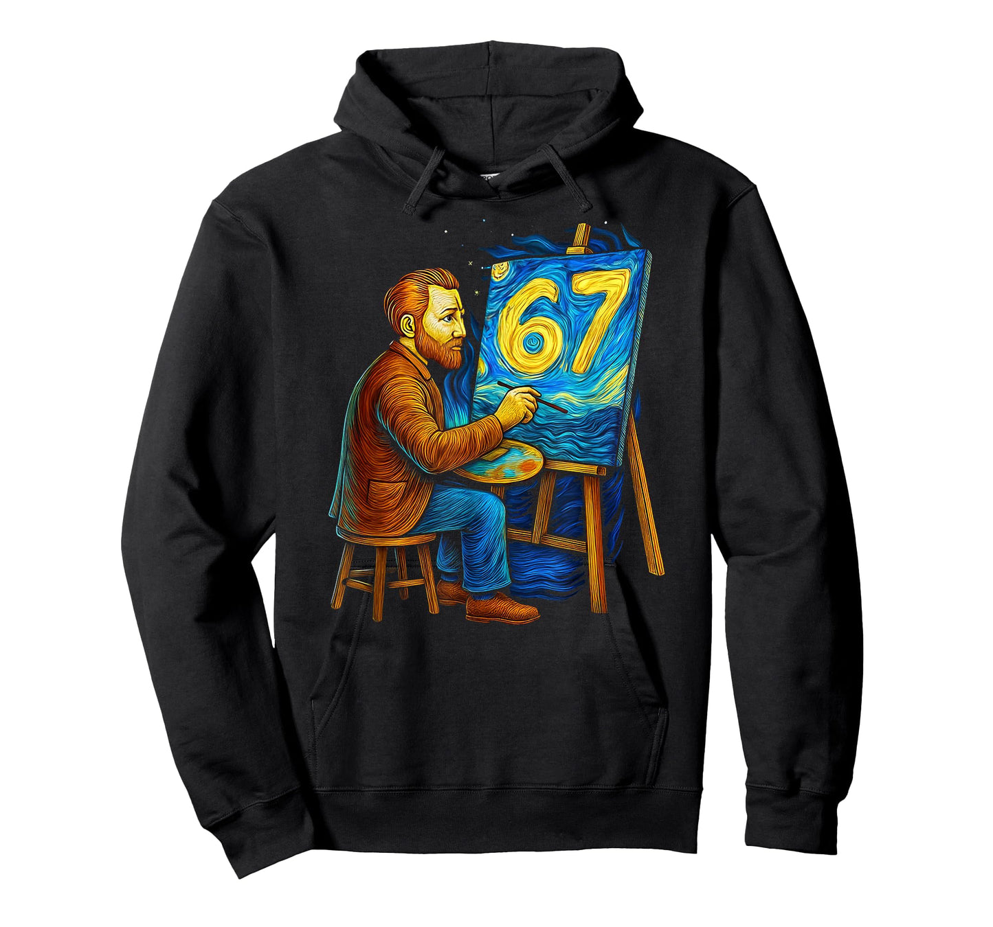 Van Gogh-Starry Night 6 7 Funny 67 Meme for Art History Fans T-Shirt