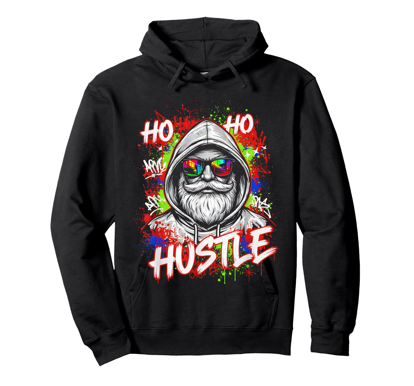Cool Santa Claus Graffiti Hustle Christmas Pajama Top T-Shirt
