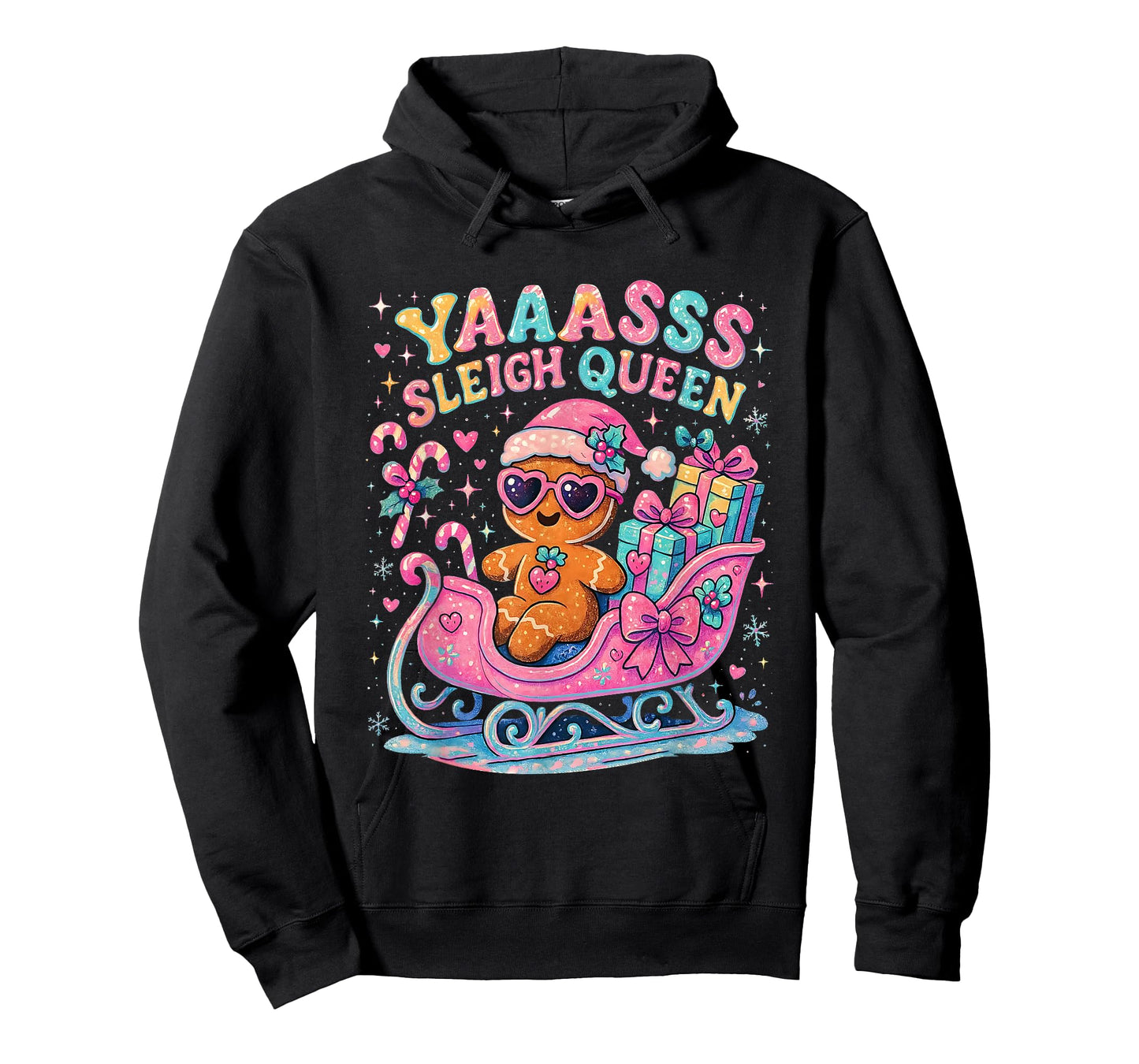 Yaaasss Sleigh Queen Cute Gingerbread Christmas Tee T-Shirt