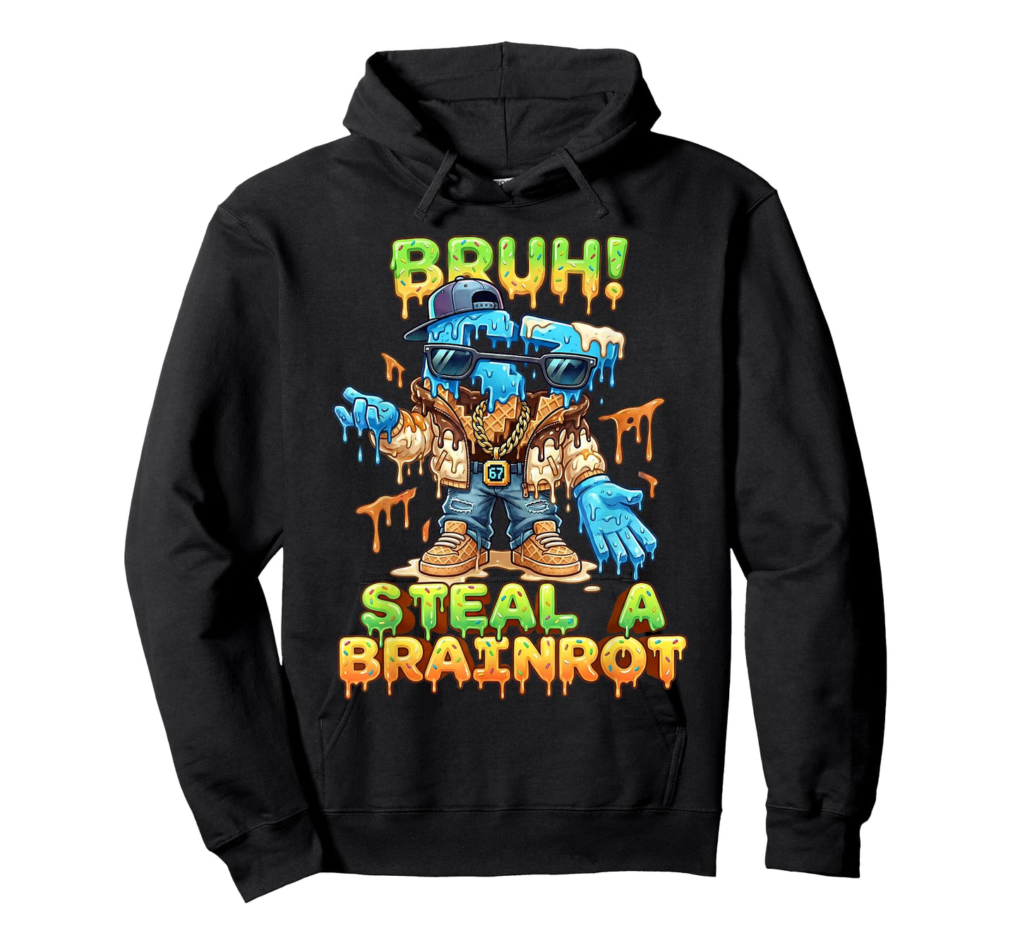 Funny Six Seven Meme - Bruh Steal A Brainrot - Funny 67 T-Shirt