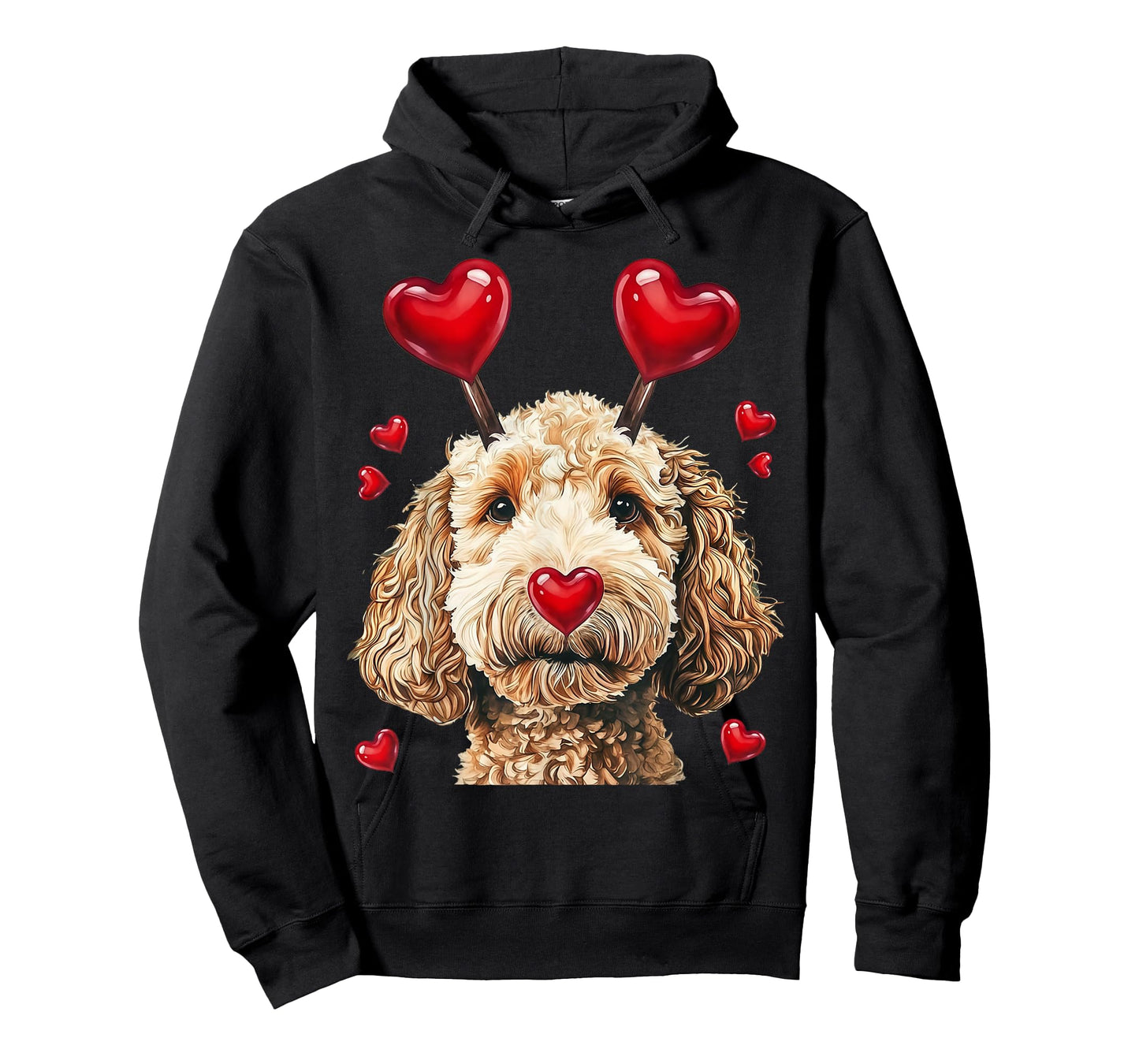 Golden Doodle Love Heart Cute Valentine Golden Doodle Dog T-Shirt