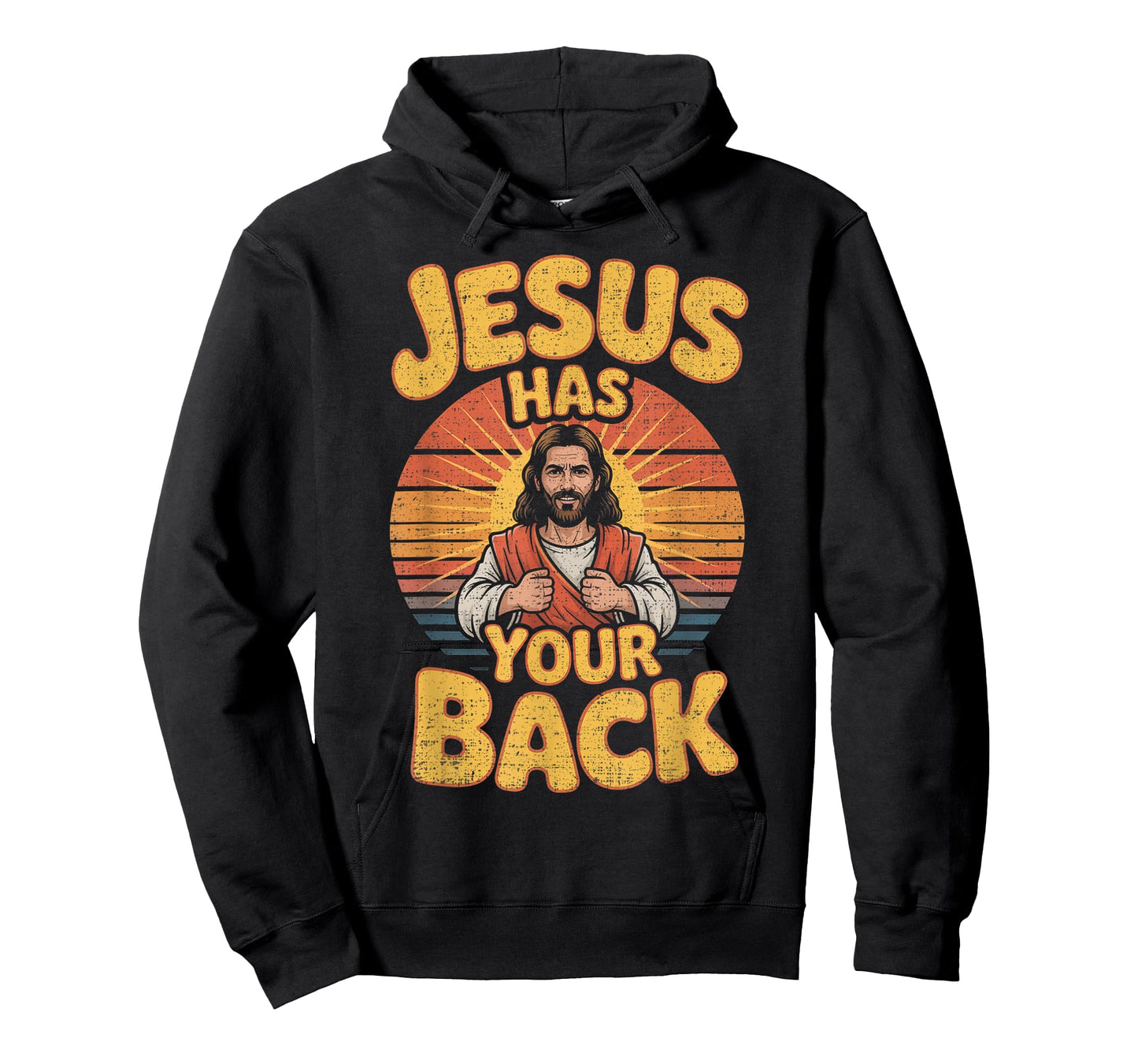 Jesus Has Your Back Retro Christian Men Women Kids T-Shirt