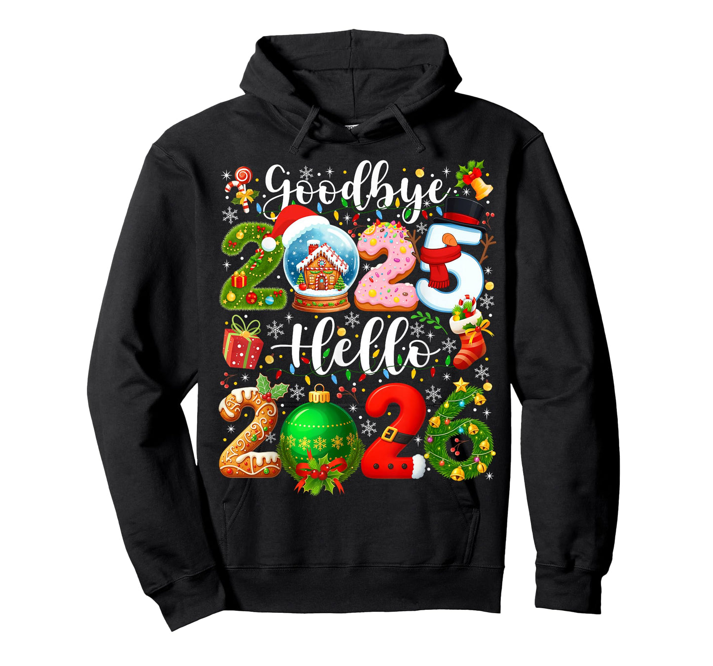 Goodbye 2025 Hello 2026 Happy New Year's Eve Christmas Xmas T-Shirt