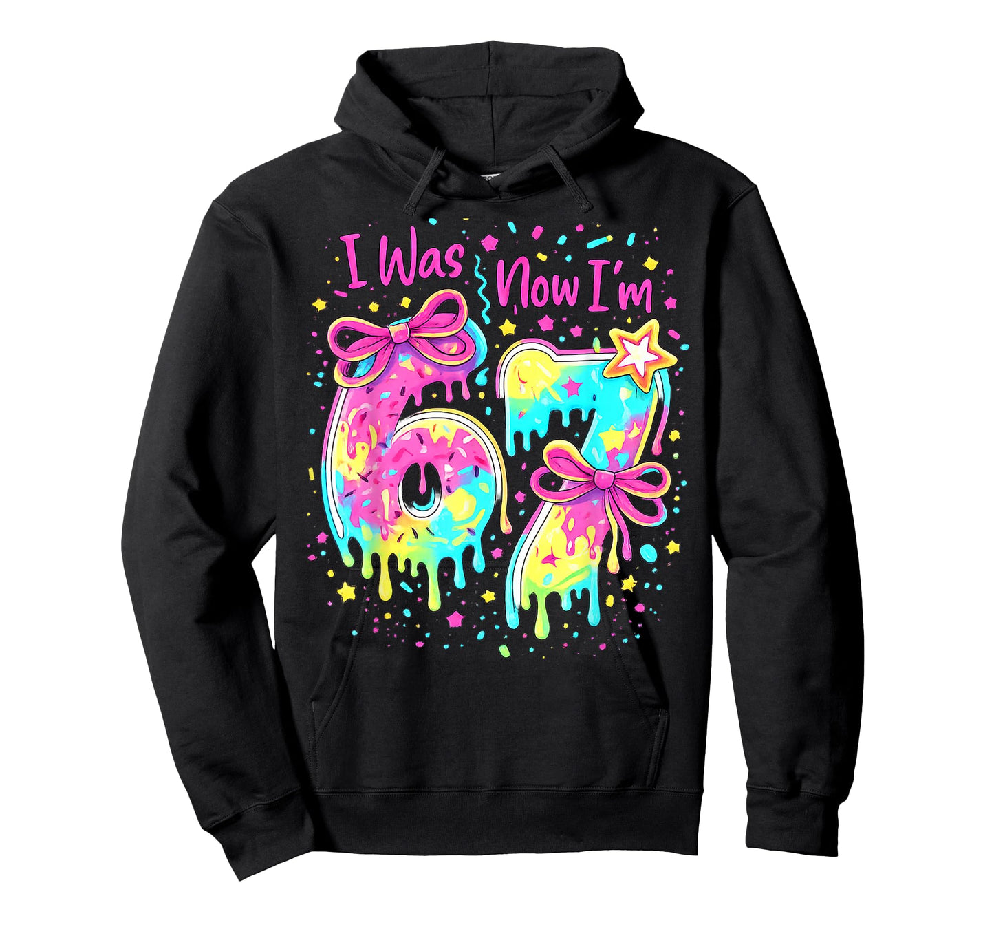 7th Birthday Girl I was 6 Now I'm 7 Year Old Girl Birthday T-Shirt