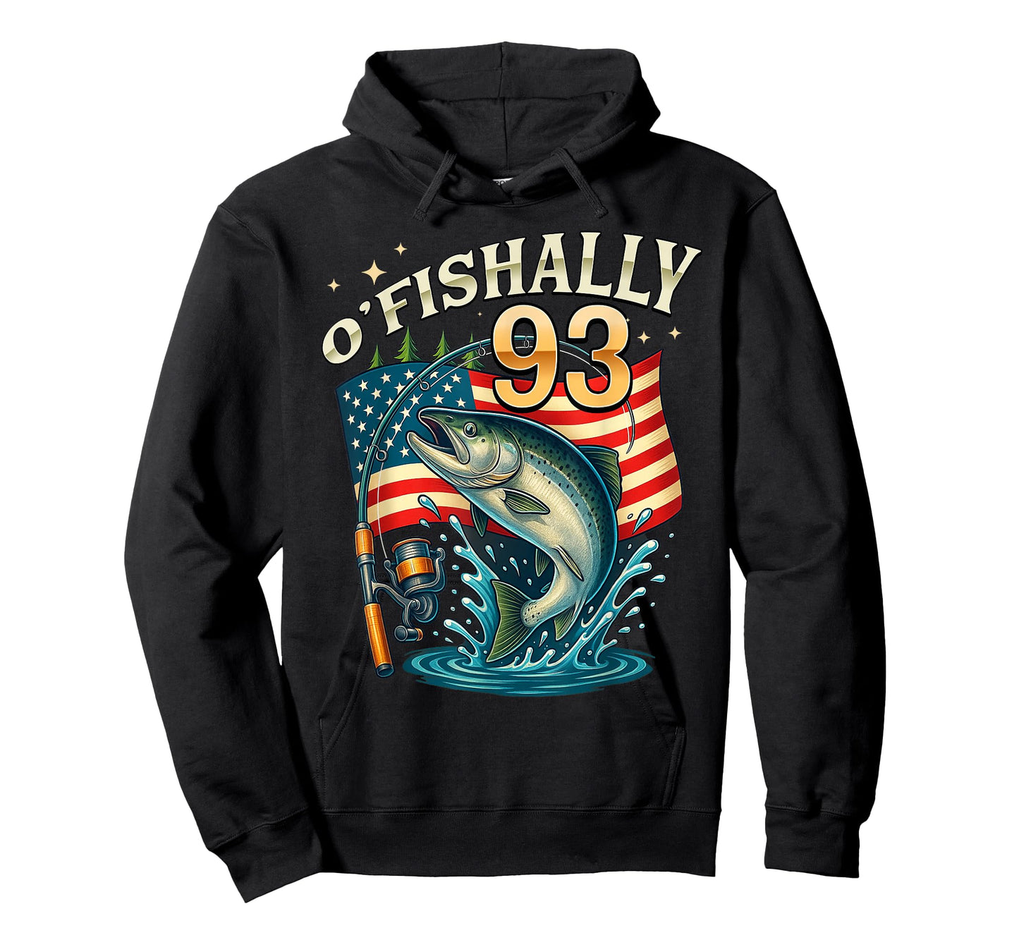 O'fishally 93 Years Old Fishing 93rd Birthday Fisherman T-Shirt