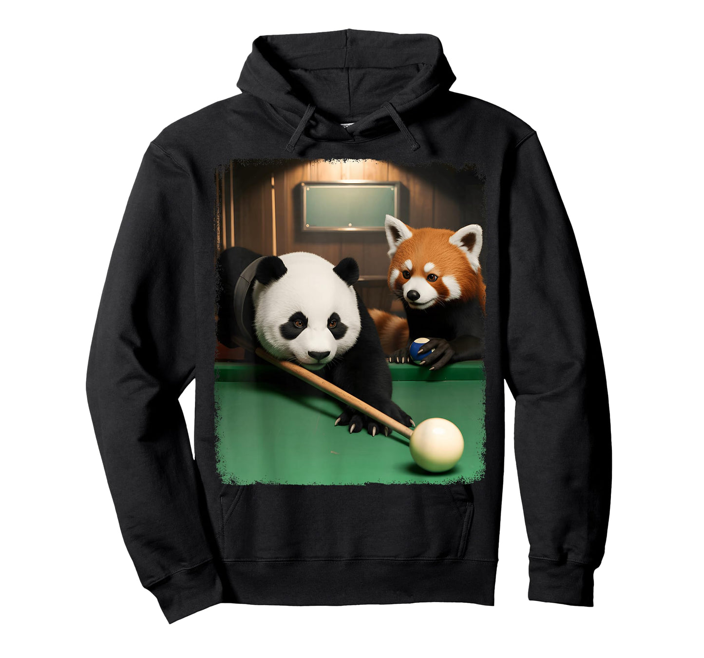 Funny Red Fox Panda Pool Game Billiard Lover Art Design T-Shirt
