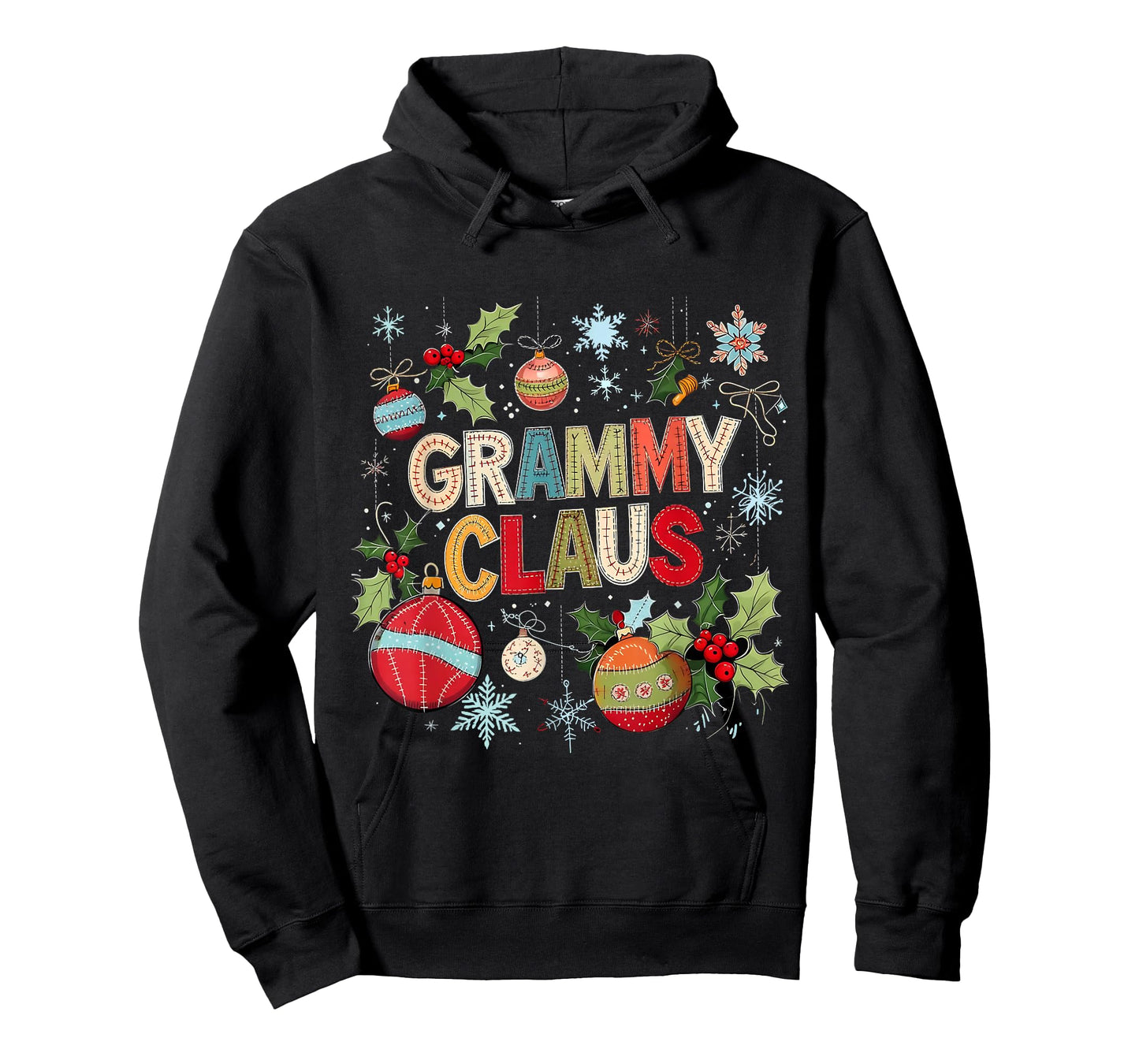 Grammy Claus Patchwork Ornament Christmas Design T-Shirt