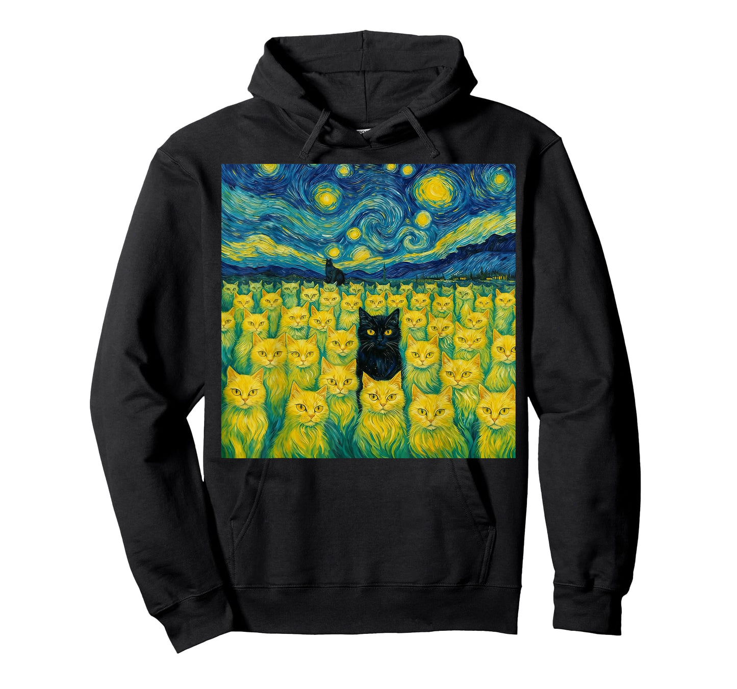 Cat Starry Night Van Gogh Cat for Cat Lover T-Shirt