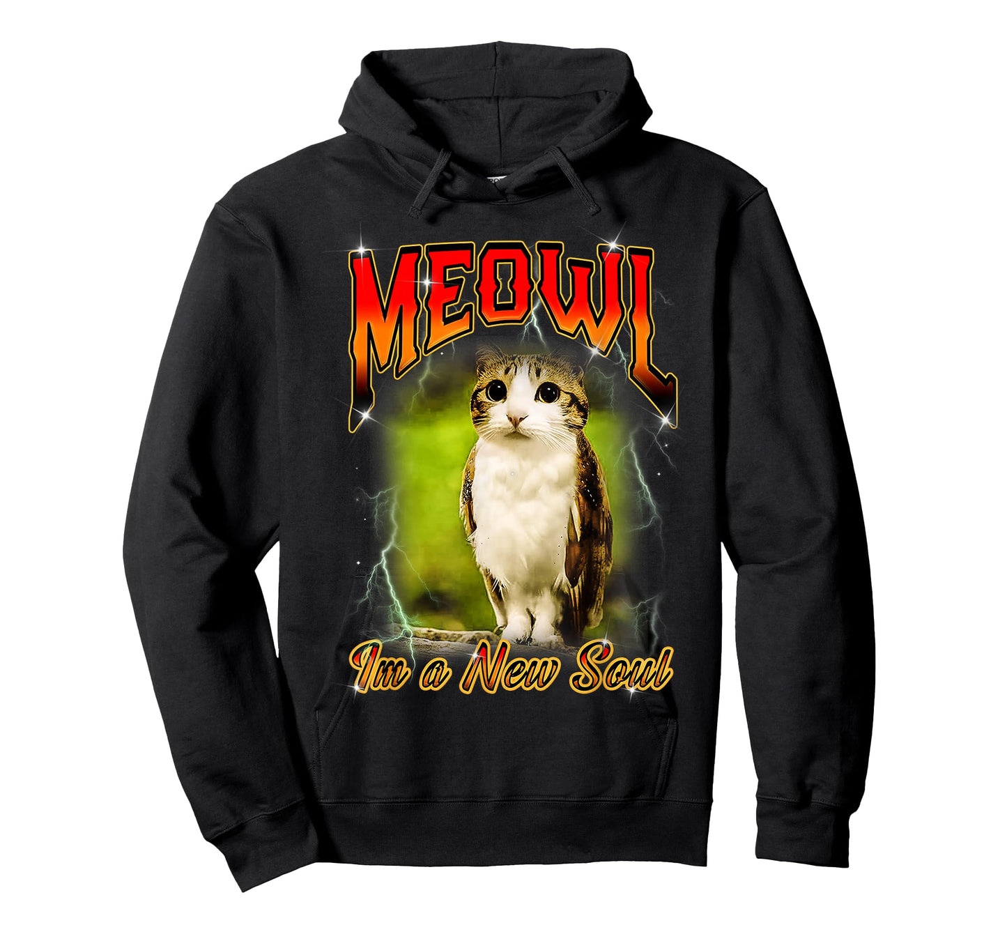 Cat Owl Funny Cursed Internet Brainrot Bootleg Meowl T-Shirt
