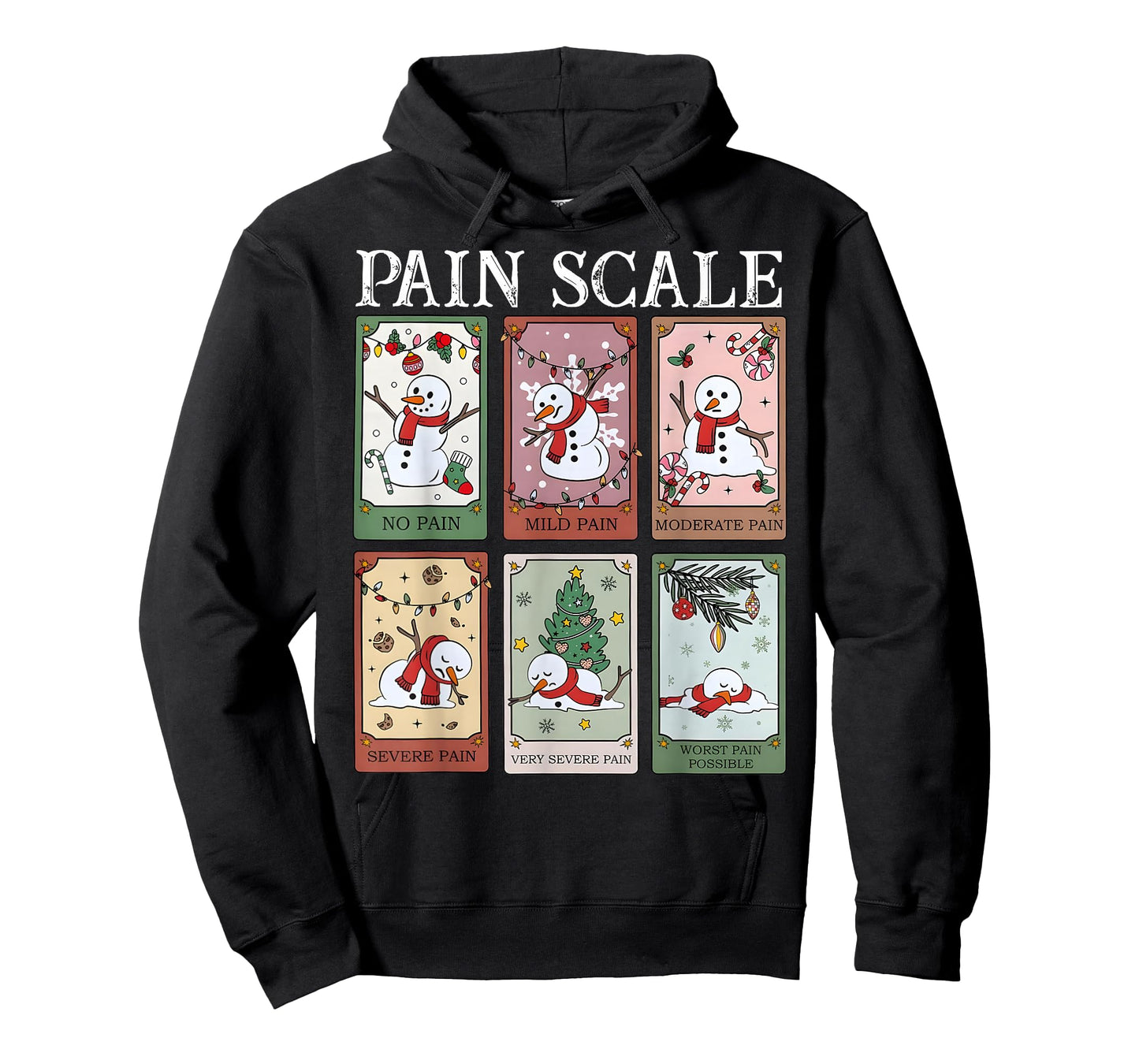 Pain Scale Snowman Funny Nurse Christmas ICU Nurse T-Shirt