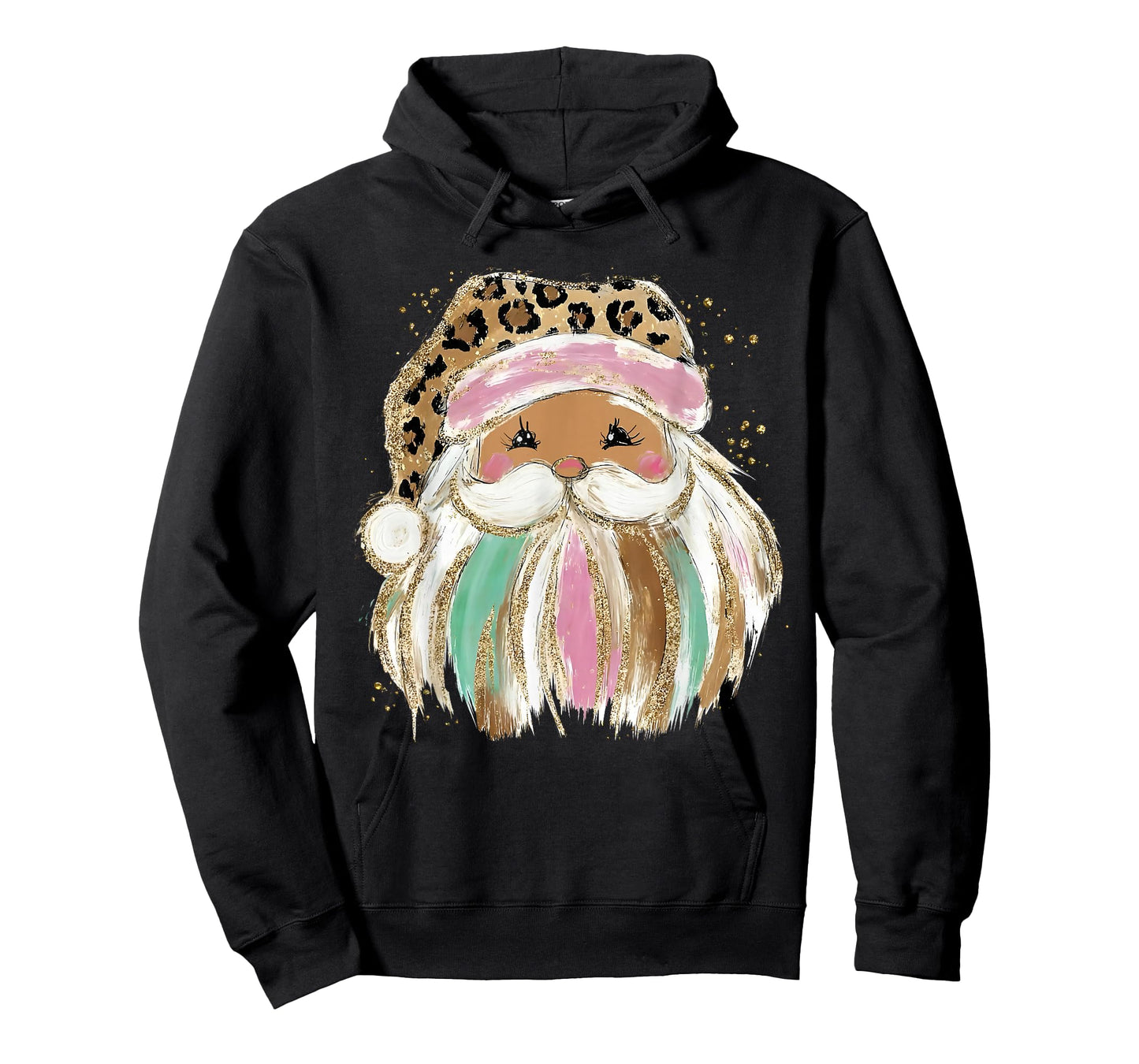 Leopard Print Funny Santa Merry Christmas Xmas Holiday Retro T-Shirt